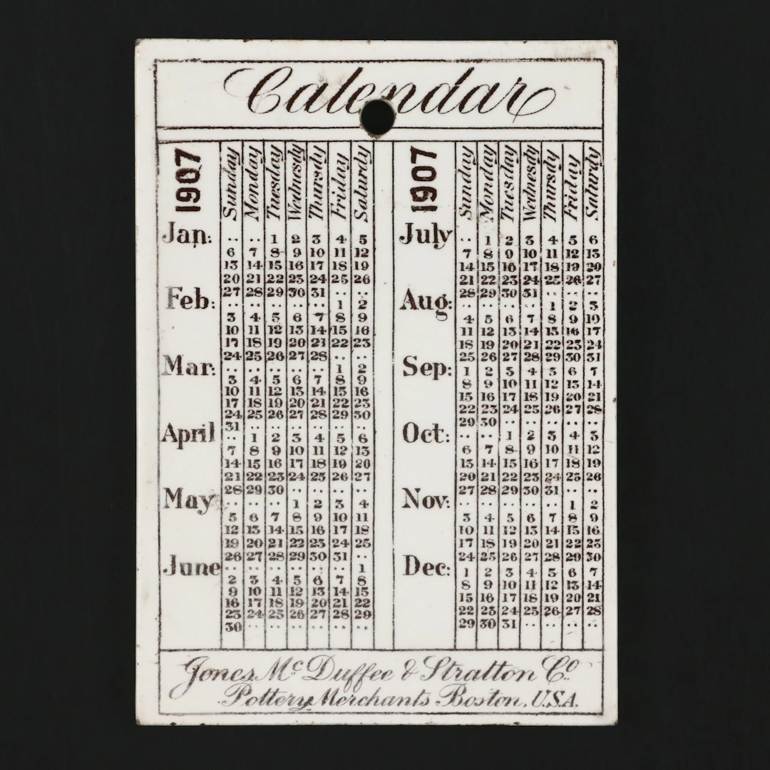 Jones, McDuffee & Stratton Co. "Harvard Stadium" Calendar Tile, 1907