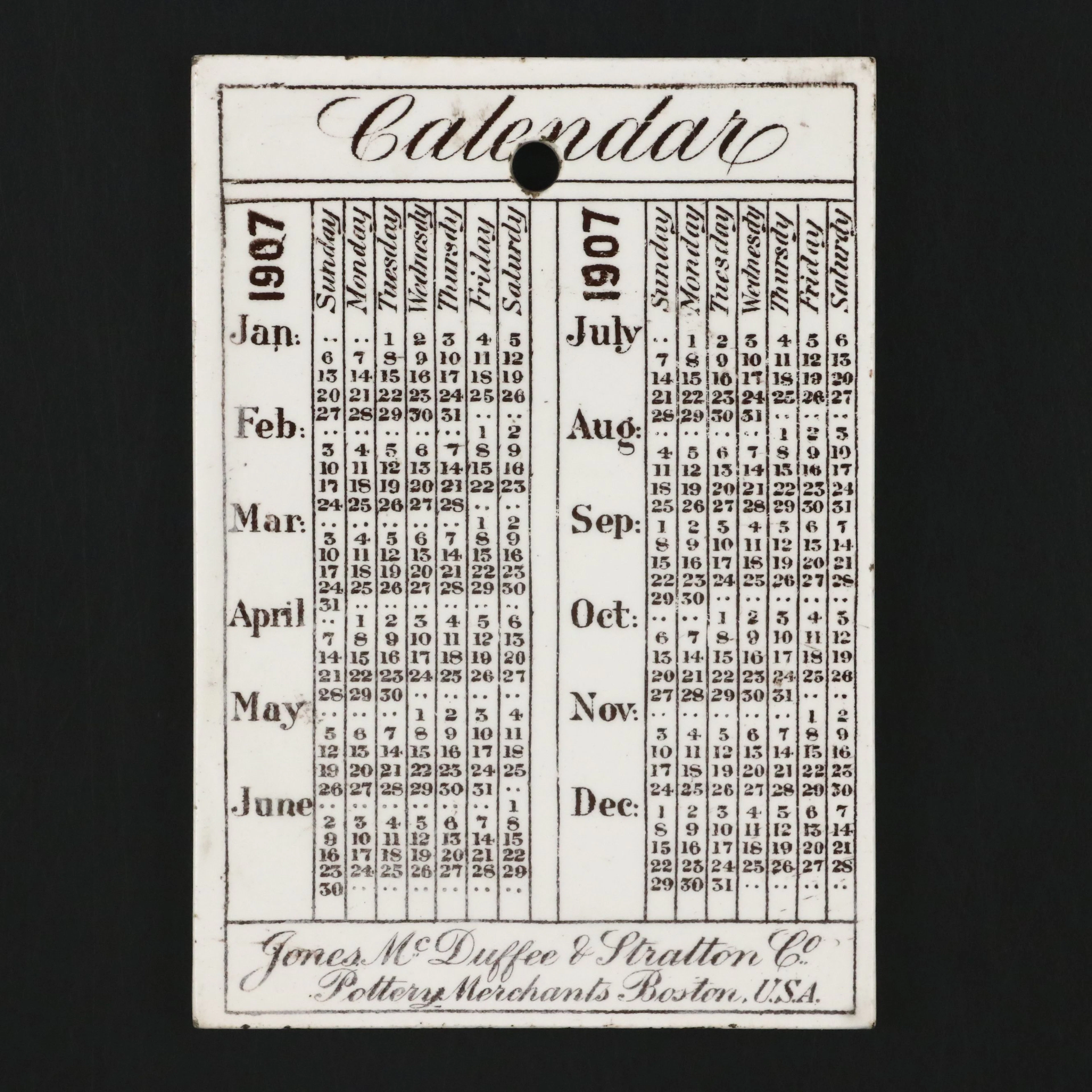 Jones, McDuffee & Stratton Co. "Harvard Stadium" Calendar Tile, 1907