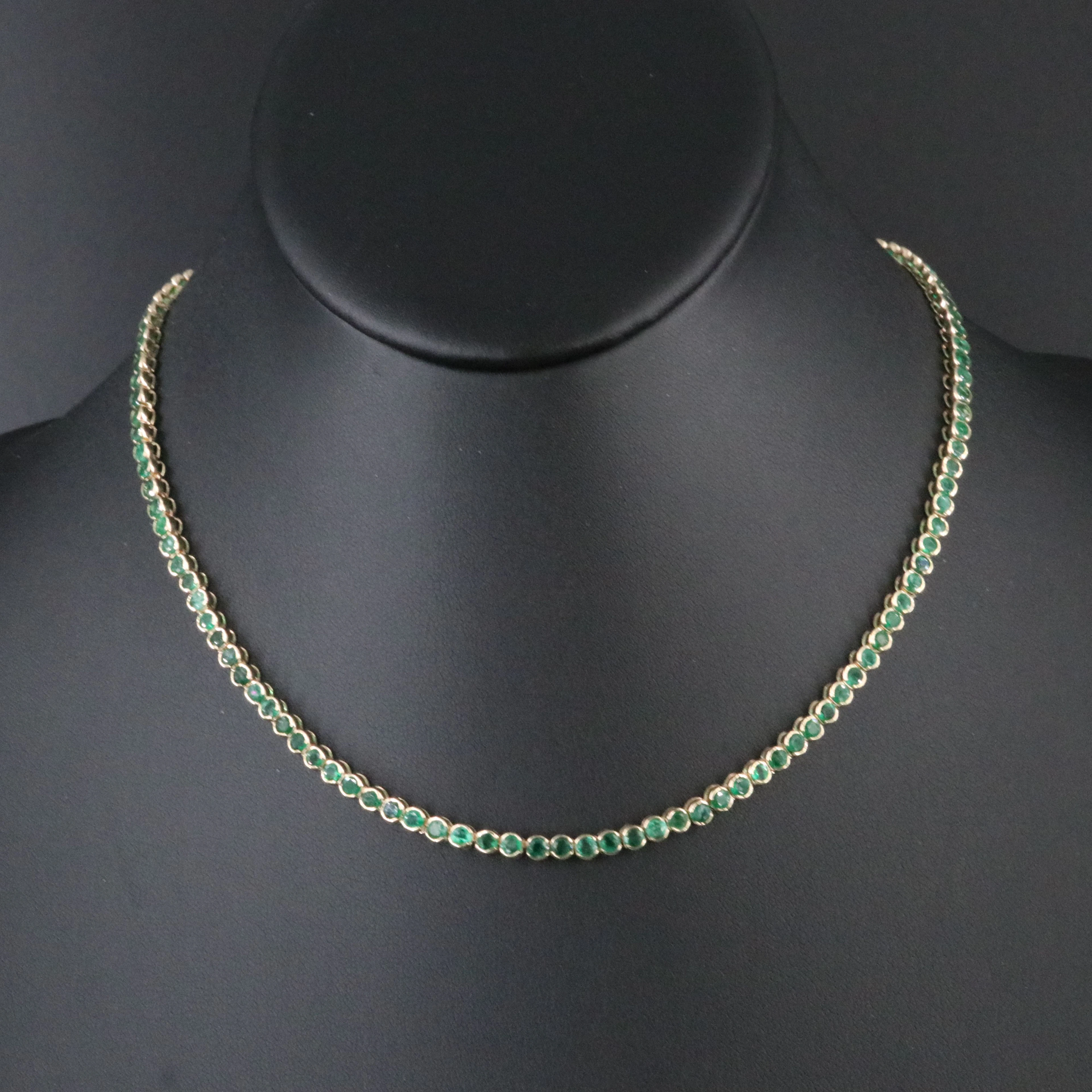 14K 10.16 CTW Emerald Rivière Necklace
