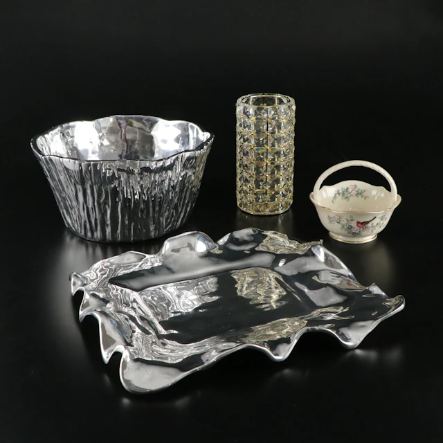 Beatriz Ball Salad Bowl & Tray with Lenox "Serenade" Candy Dish & Candle Holder