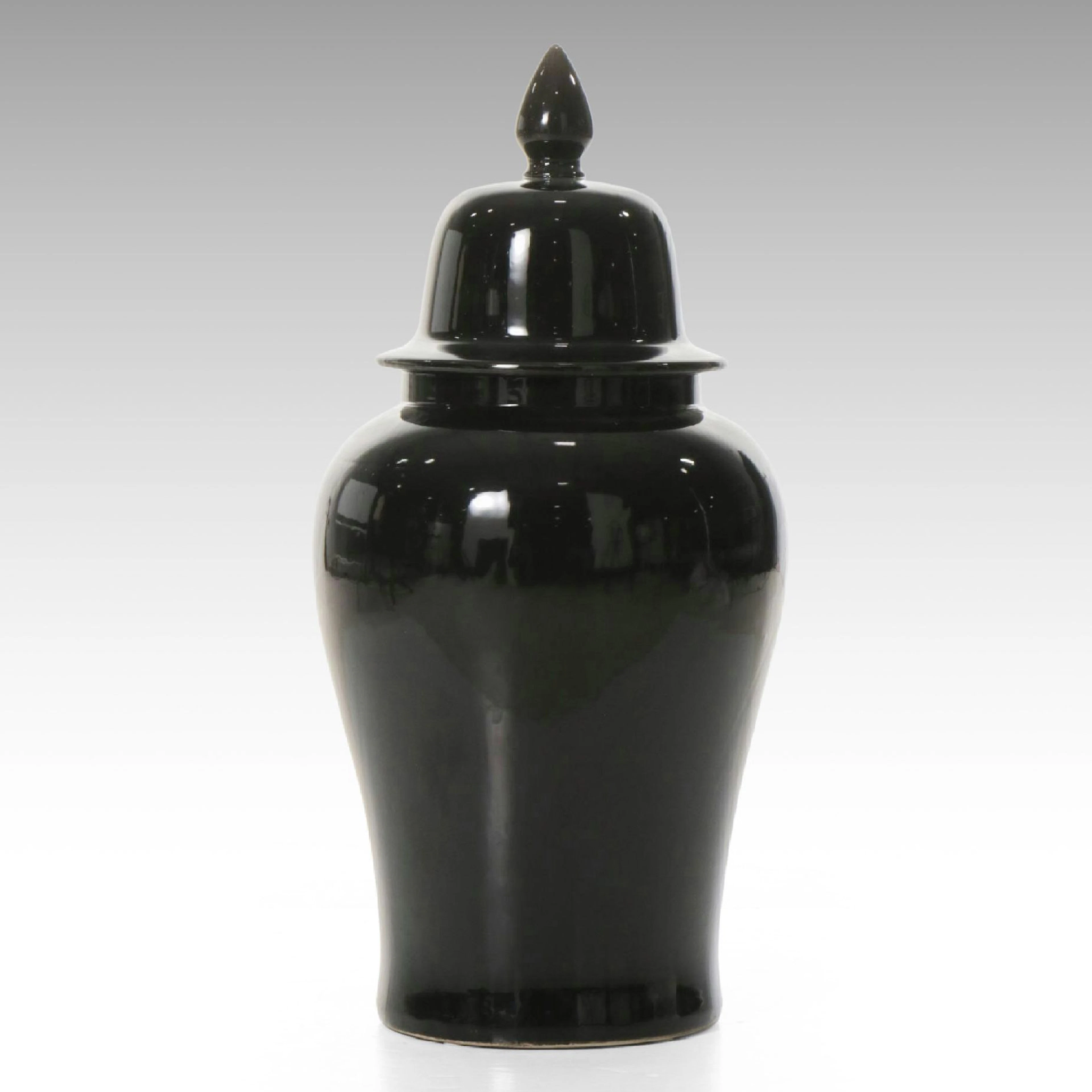 Glazed Ceramic 34" Temple Jar
