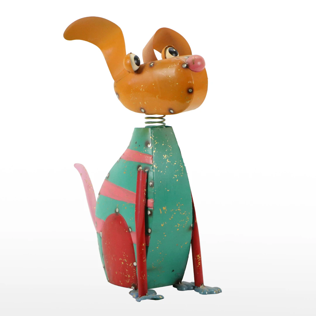 Continental Art Center Whimsical Painted Metal Dog Garden Sculpture