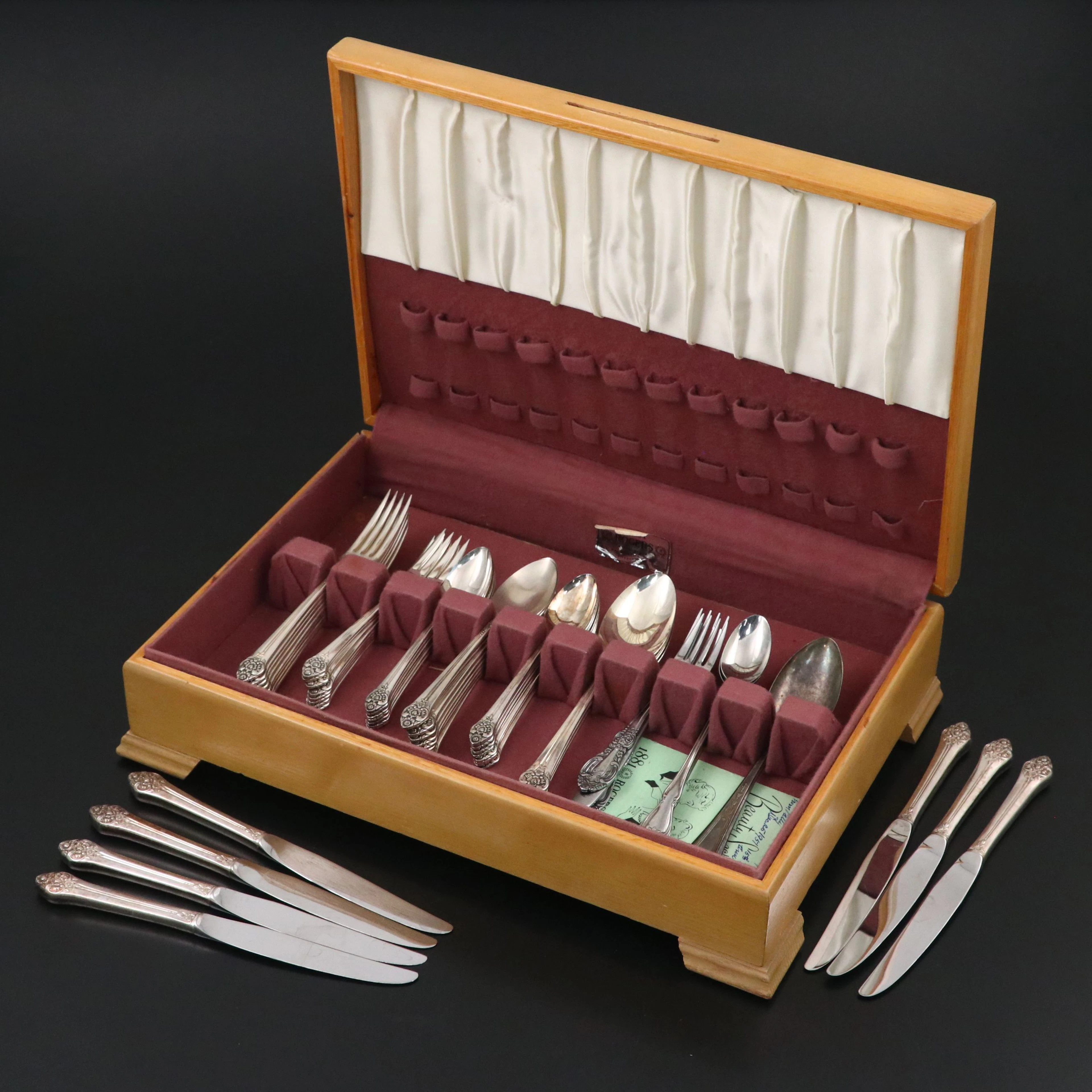 Oneida "Plantation" Silver Plate Flatware with More Utensils, Mid-20th C.