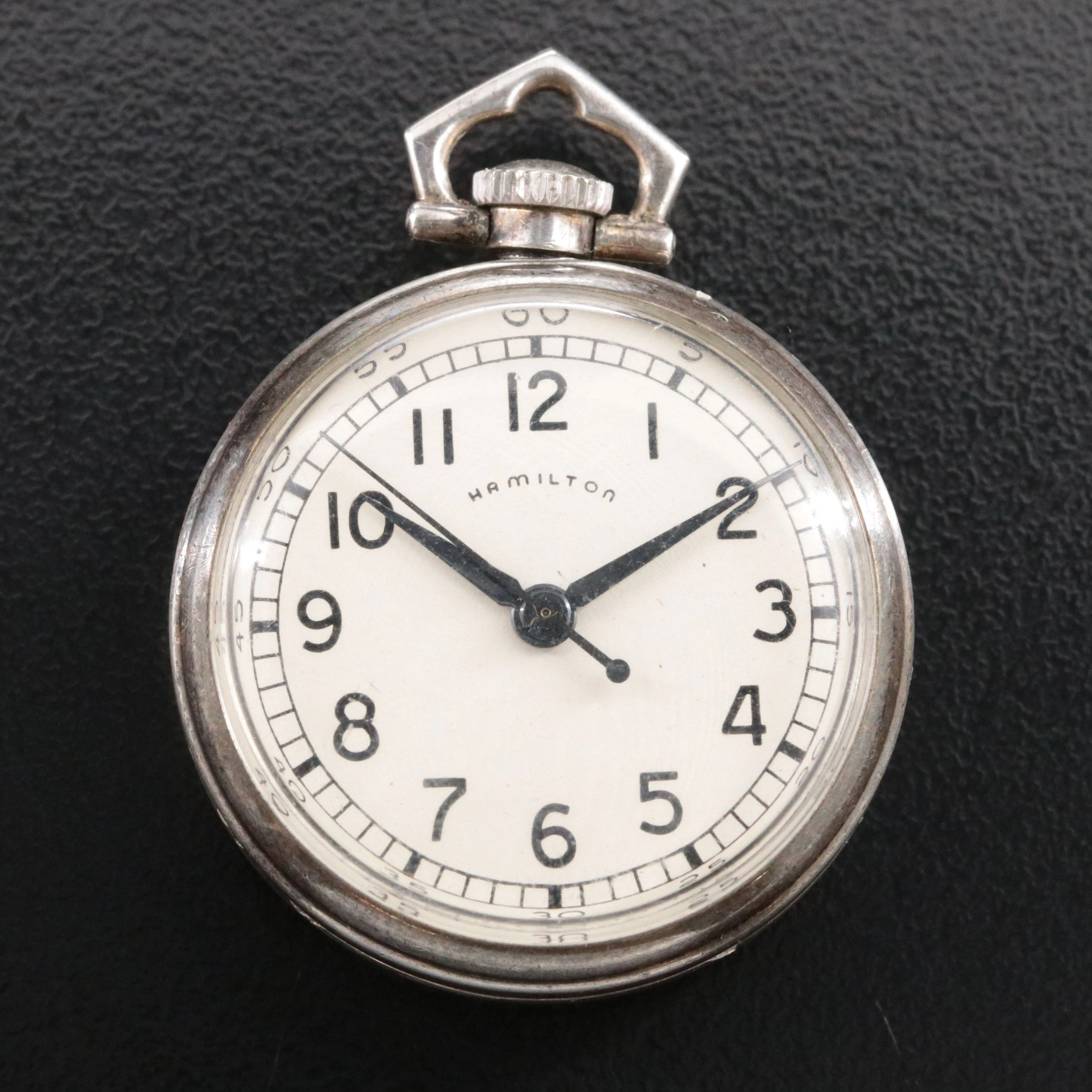 Vintage Hamilton Sterling Silver Mechanical Pendant/Pocket Watch
