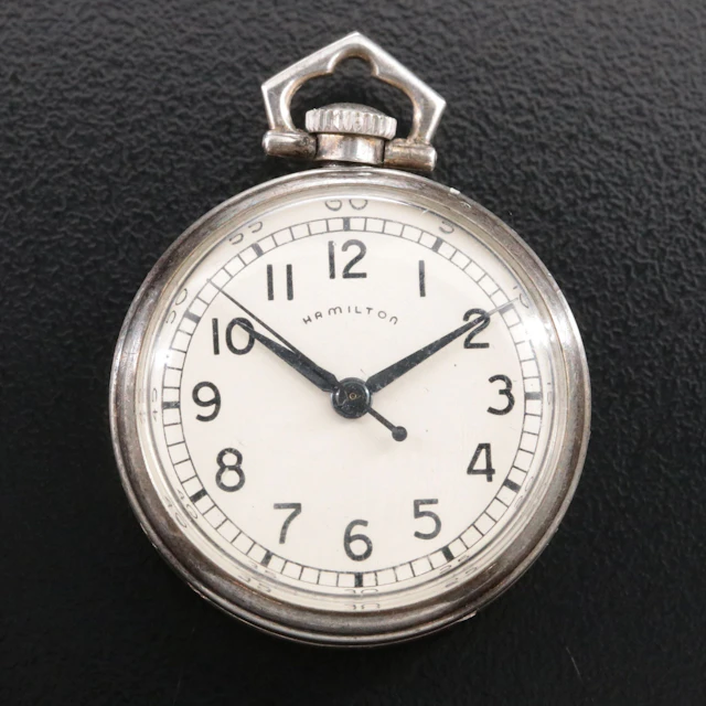 Vintage Hamilton Sterling Silver Mechanical Pendant/Pocket Watch
