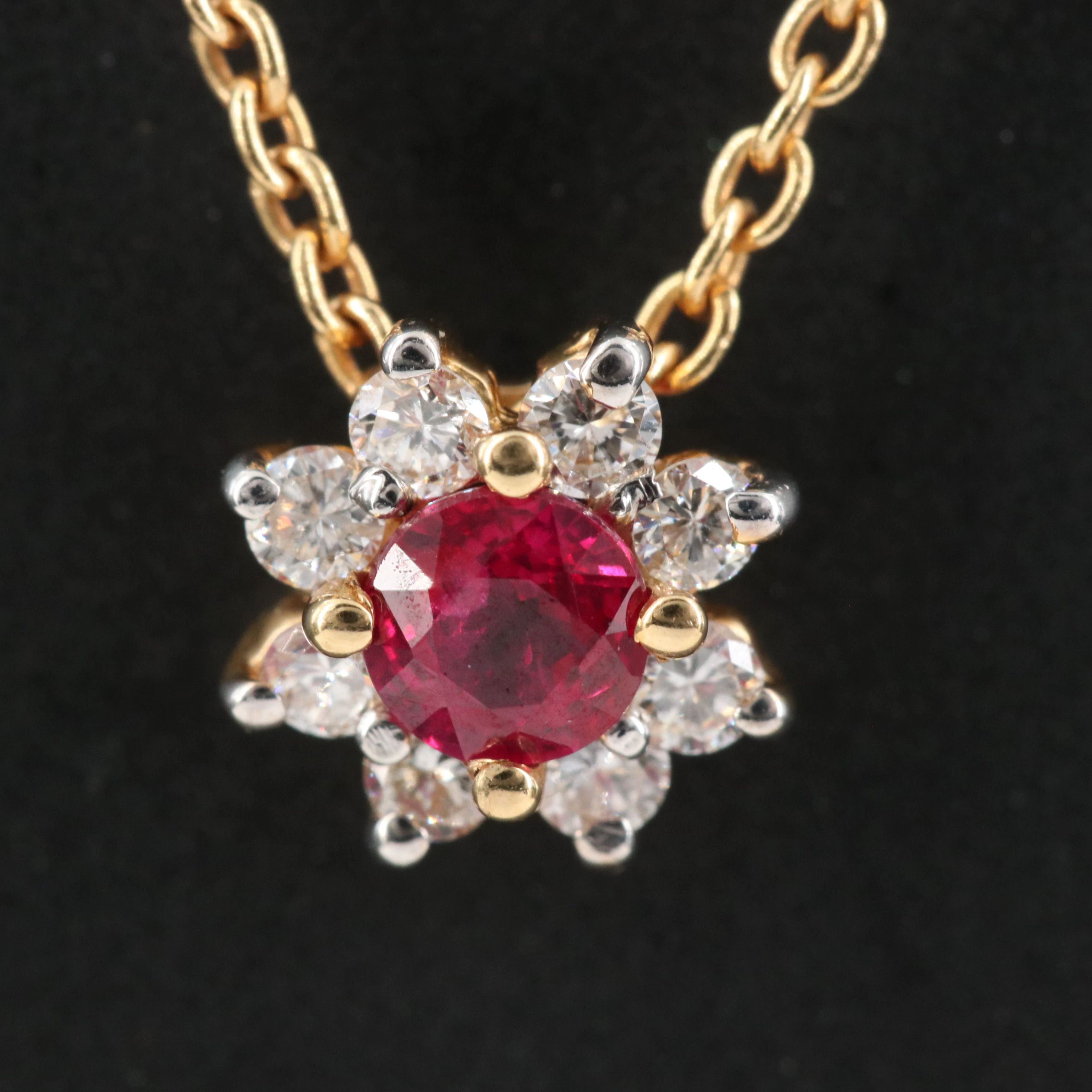 18K Ruby and Diamond Necklace