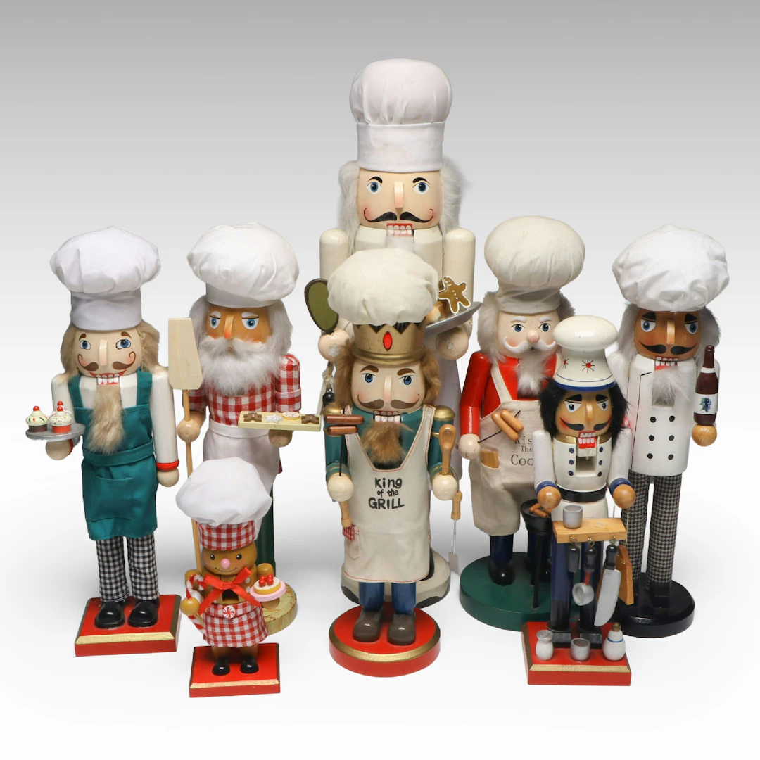 Novelty Wooden Chef Nutcrackers, Late 20th to 21st Century