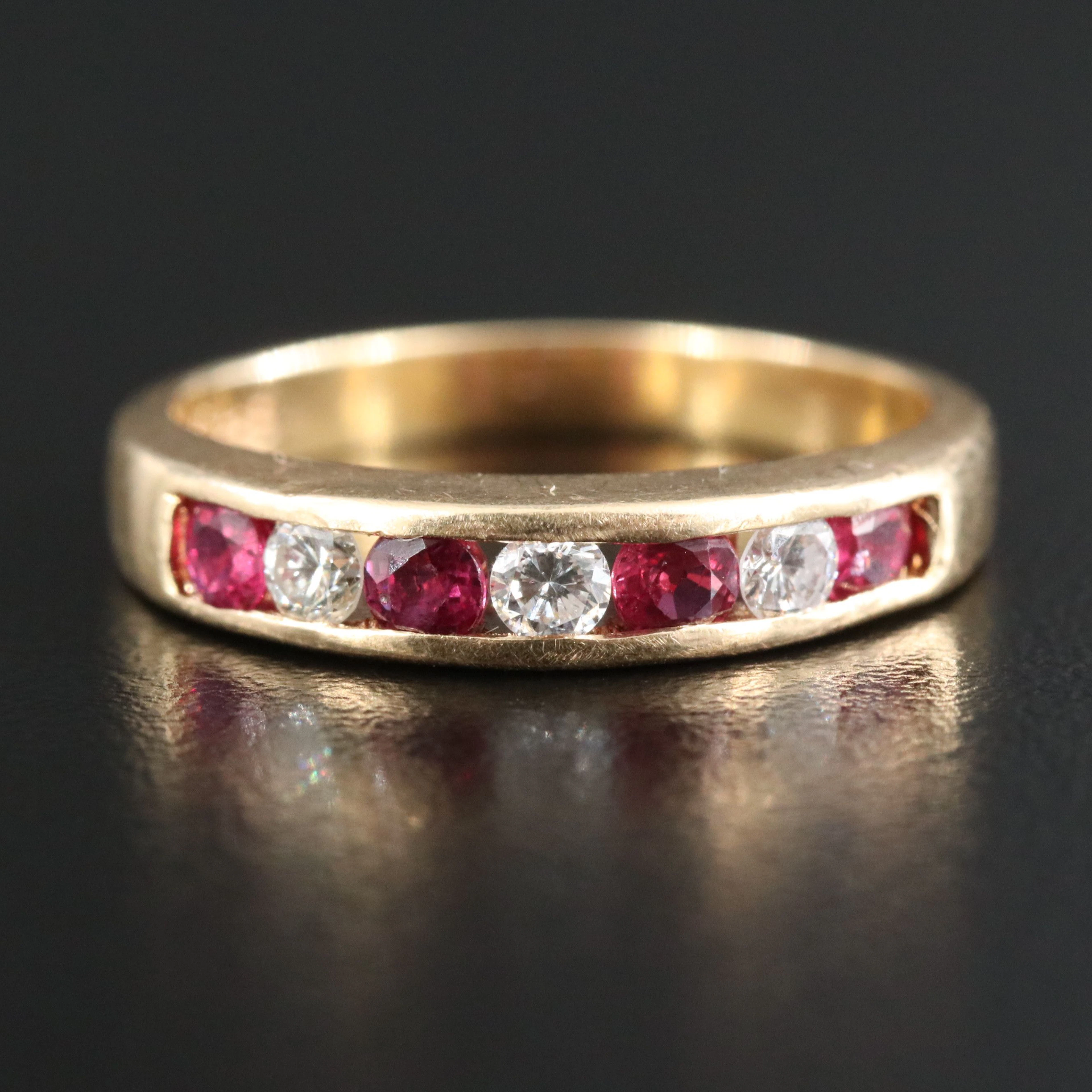 14K Ruby and Diamond Stackable Ring