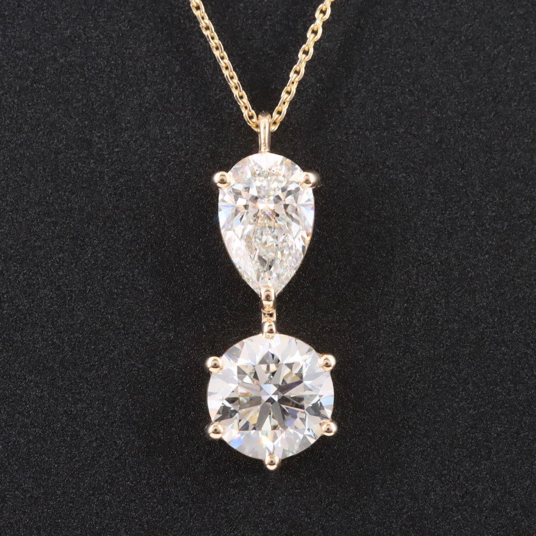 14K 2.56 CTW Lab Grown Diamond Pendant Necklace with IGI Reports