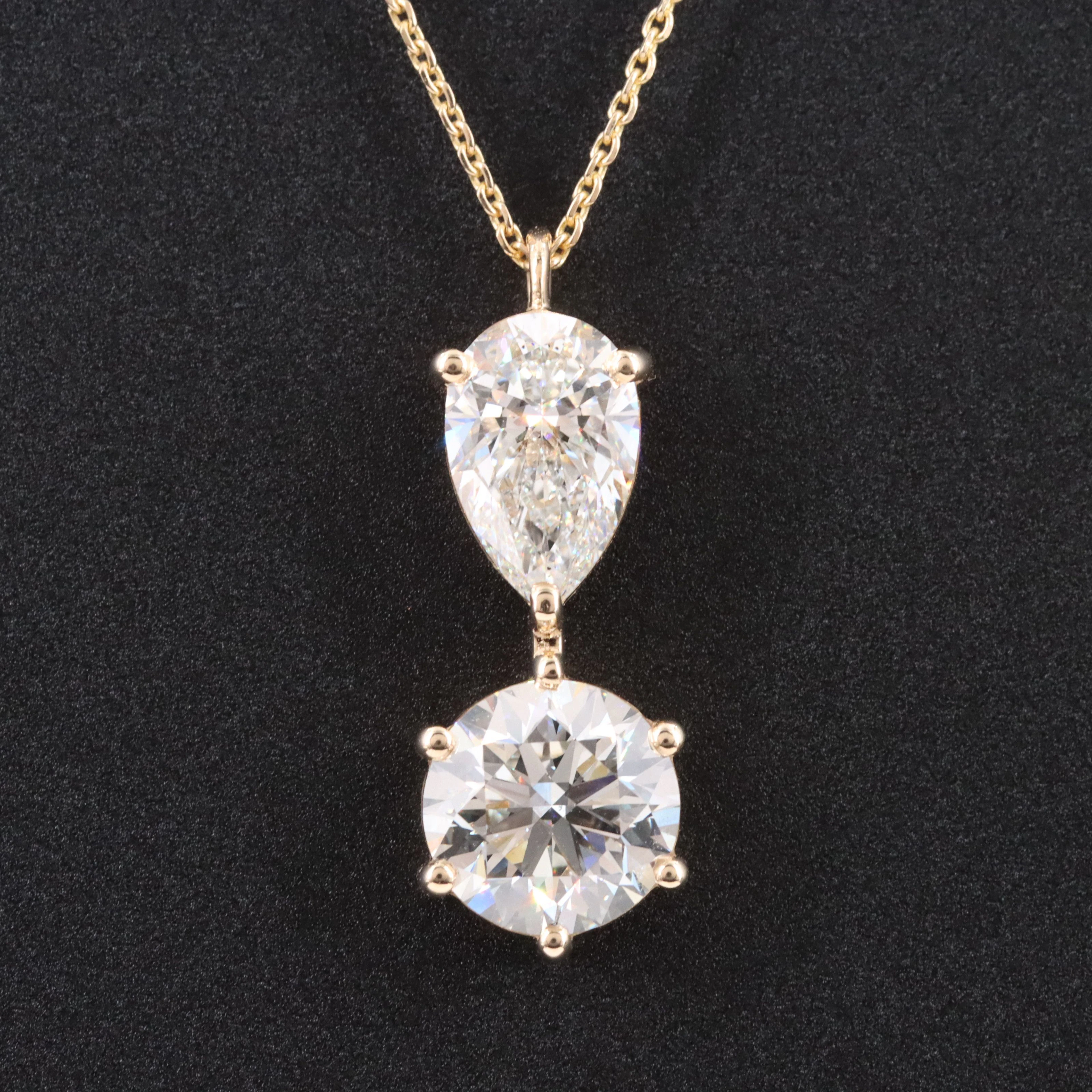 14K 2.56 CTW Lab Grown Diamond Pendant Necklace with IGI Reports