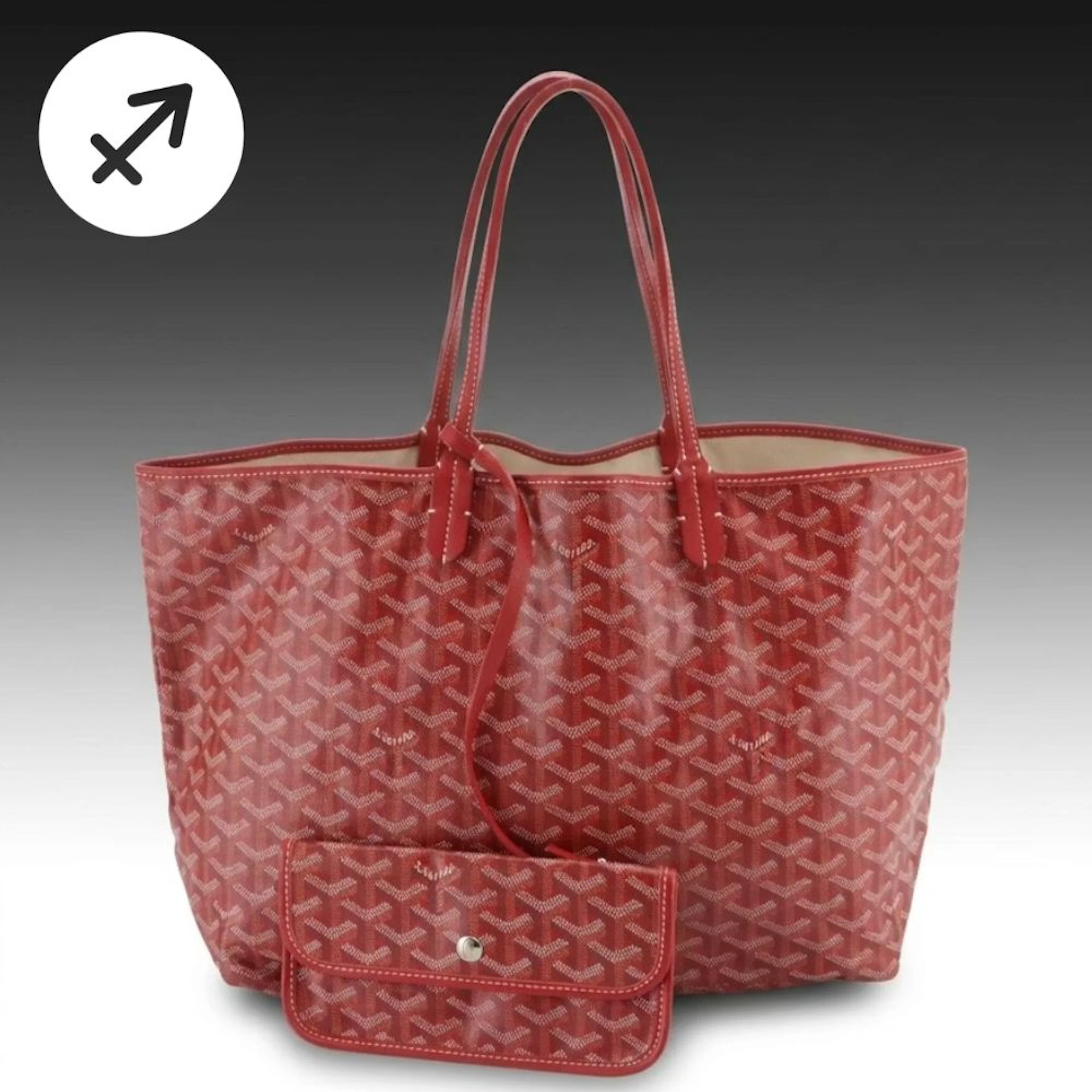 SAGITTARIUS: Goyard Saint Louis PM Tote & Pouch in Goyardine Canvas & Leather