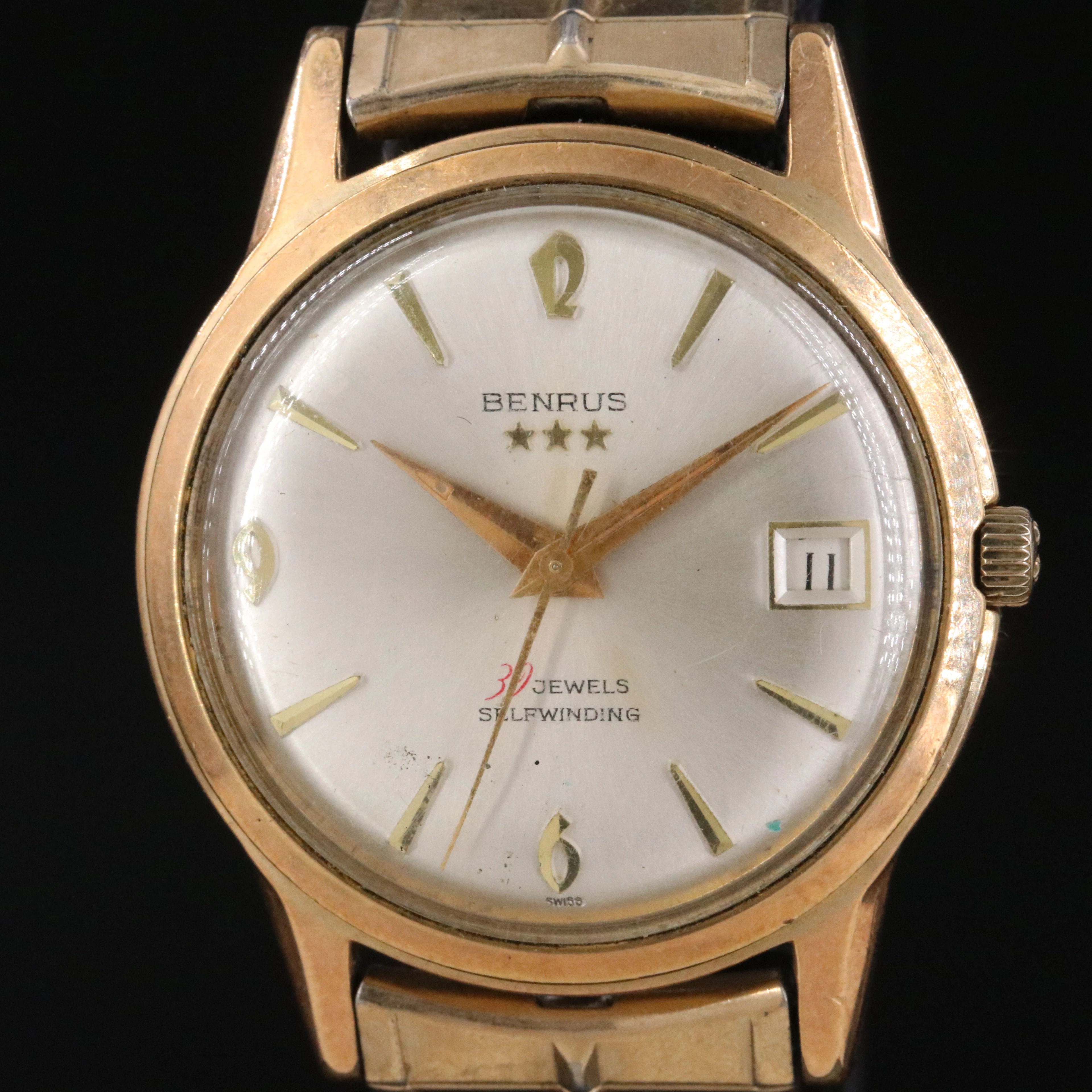 Benrus 7001 Series Gold Tone Self Winding Vintage Watch