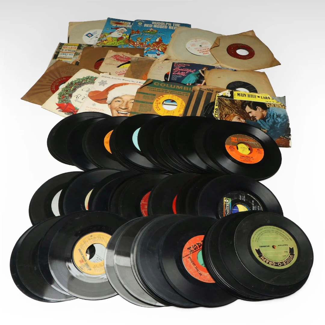 Holiday and Other Vintage 45 RPM Vinyl Records