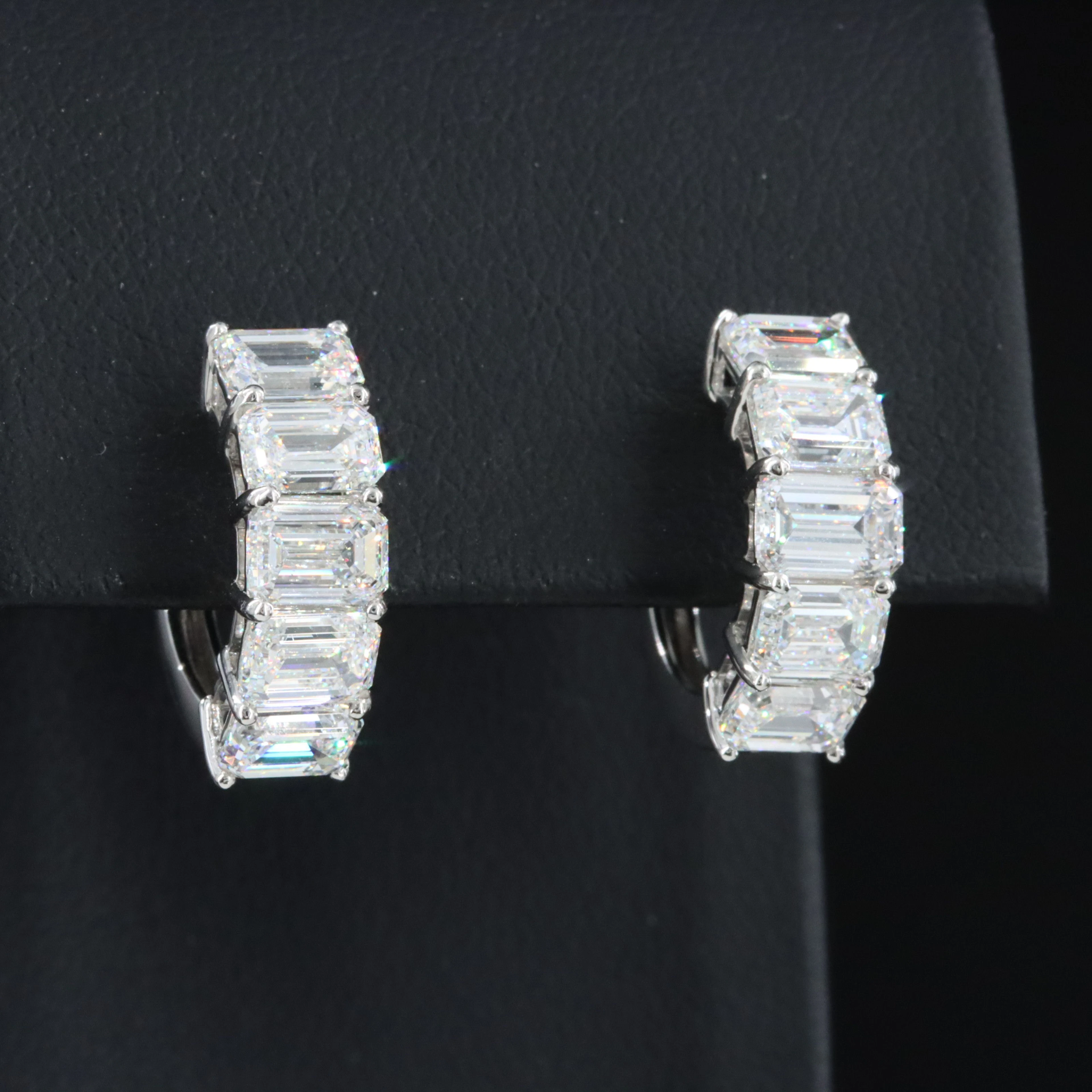 Platinum 5.01 CTW Diamond Earrings with GIA Reports
