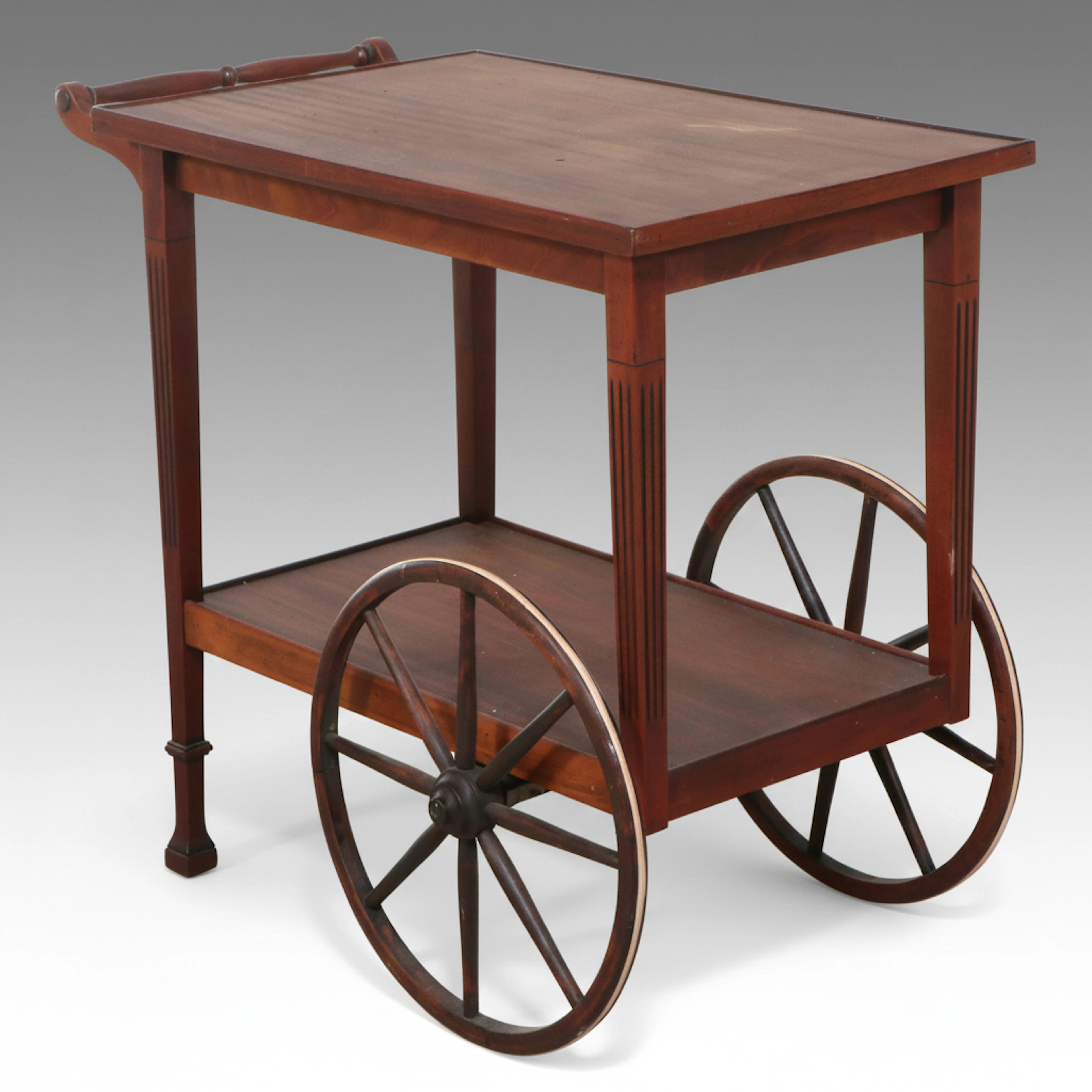 Peck & Hills Furniture Co. Hepplewhite Style Tea Cart, Mid-20th Century