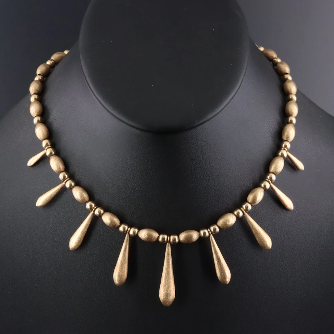 14K Fringe Bead Necklace
