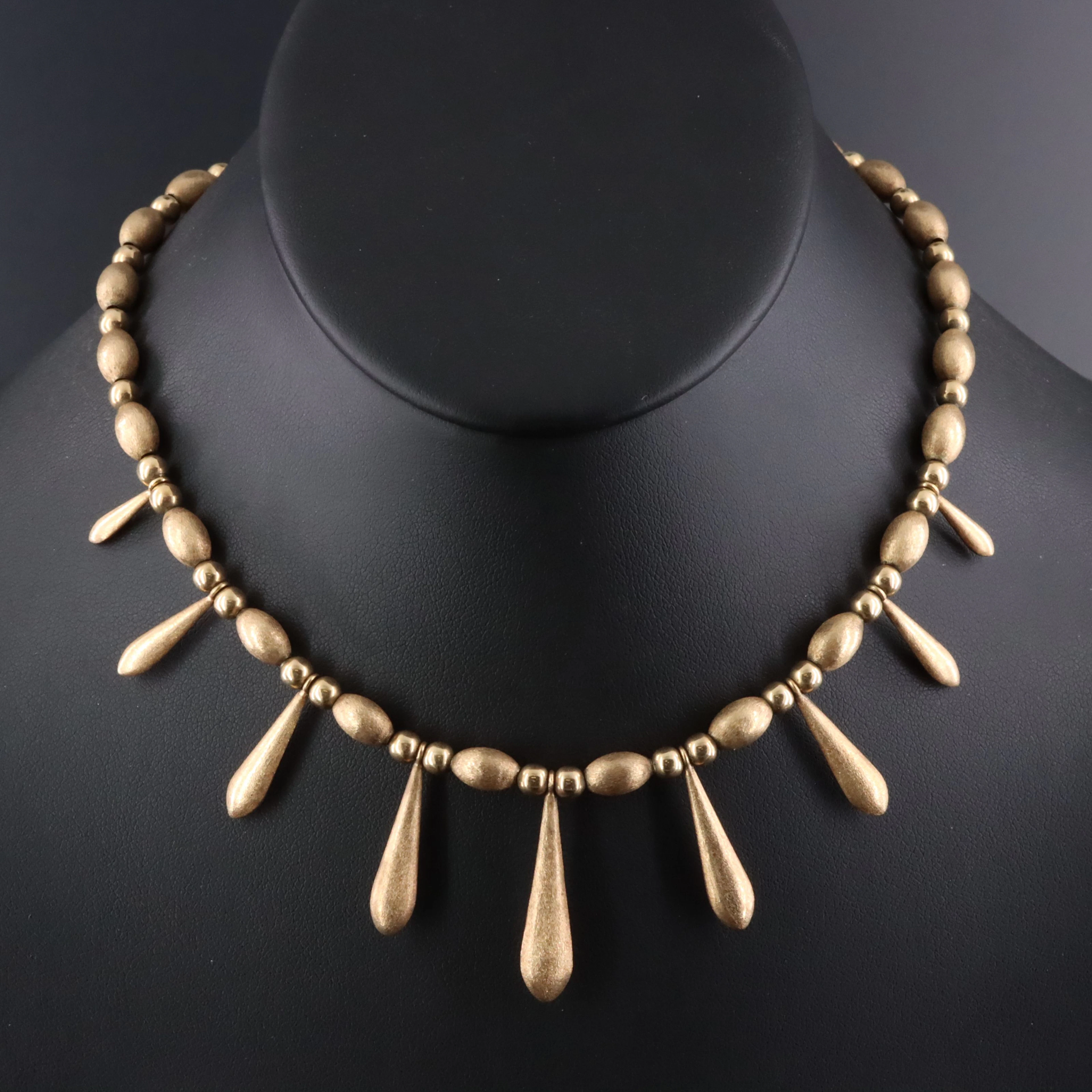 14K Fringe Bead Necklace