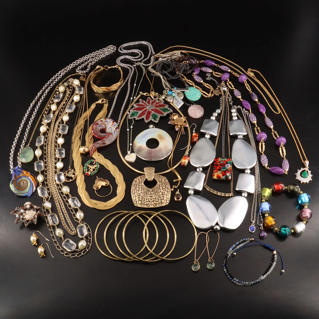 Art Glass, Turquoise and Sodalite Featured in Jewelry Collection