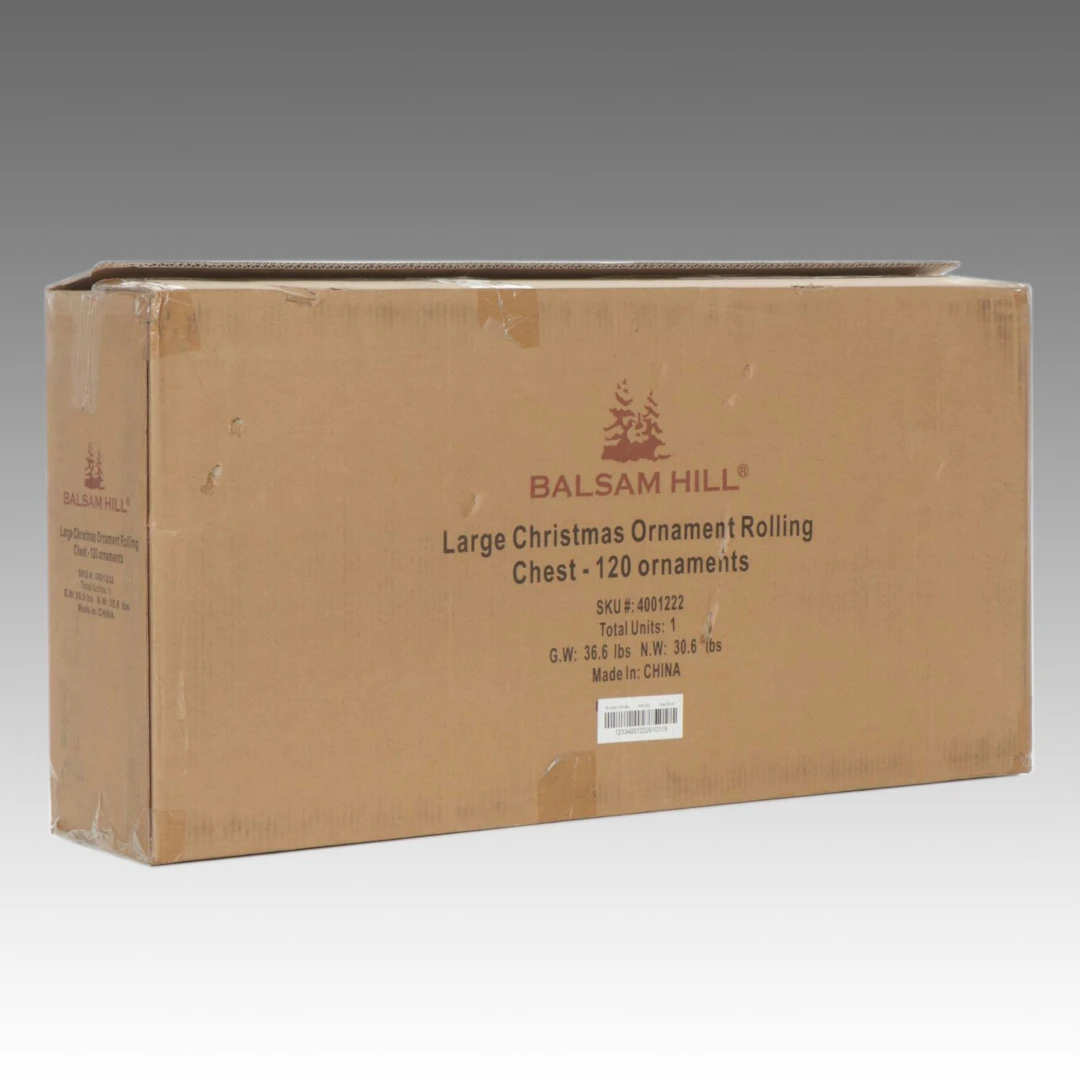 Balsam Hill Christmas Ornament Rolling Chest