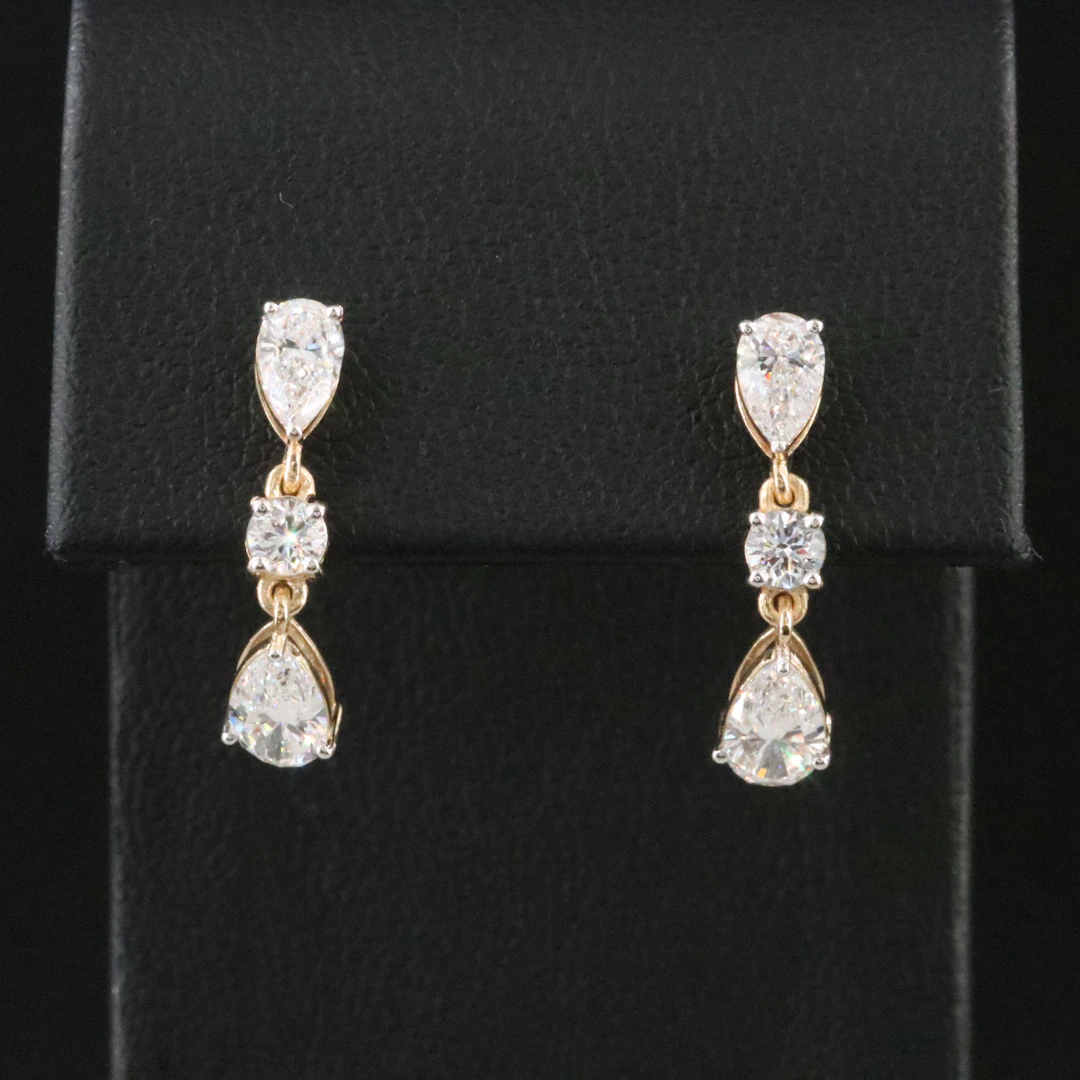 14K 1.63 CTW Lab Grown Diamond Earrings