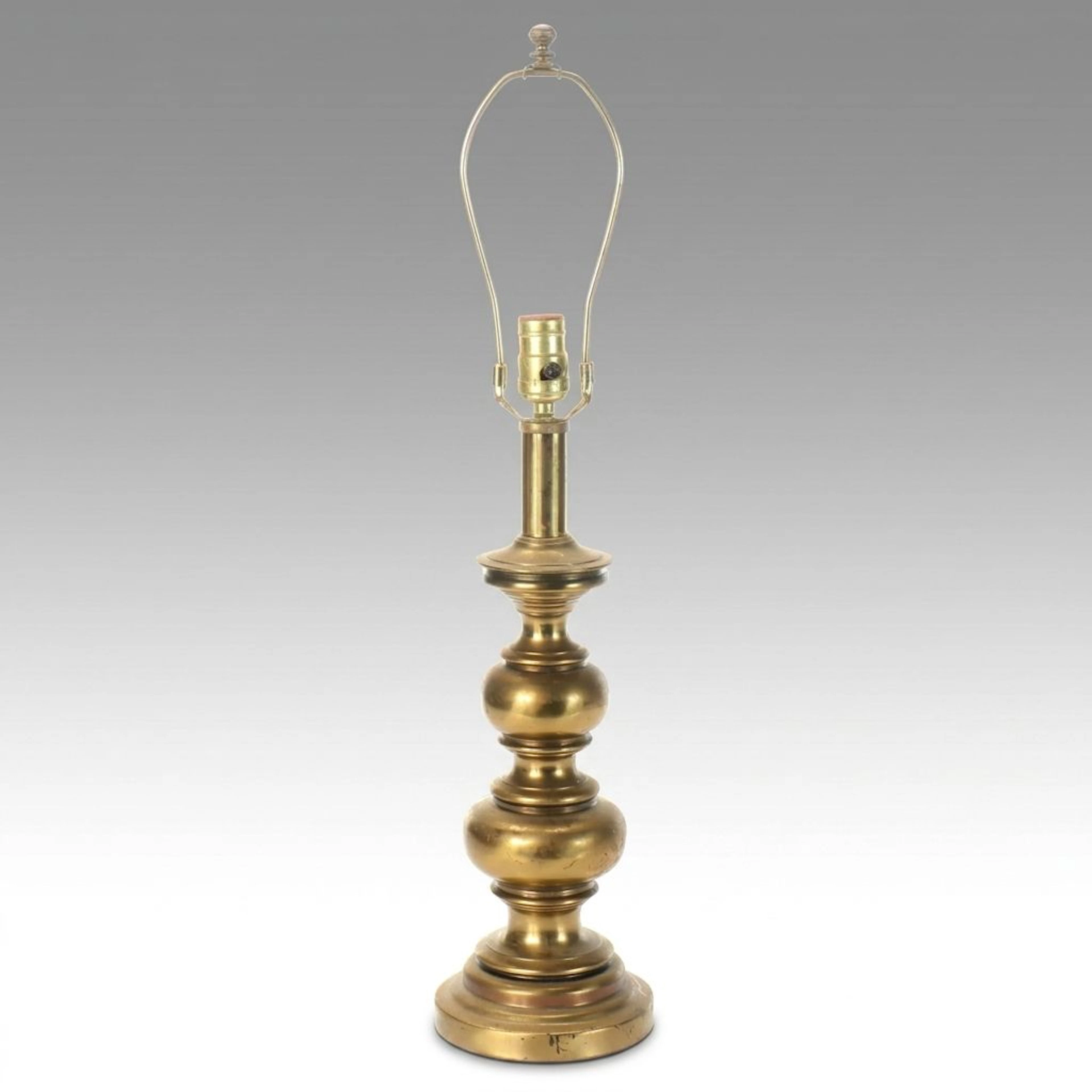 Mid-20th Century Brass Baluster Table Lamp