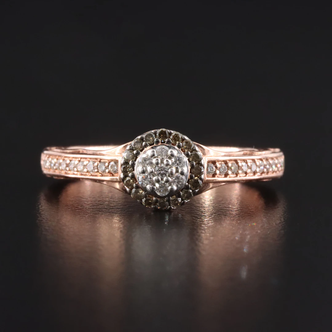 10K Rose Gold 0.27 CTW Diamond Ring
