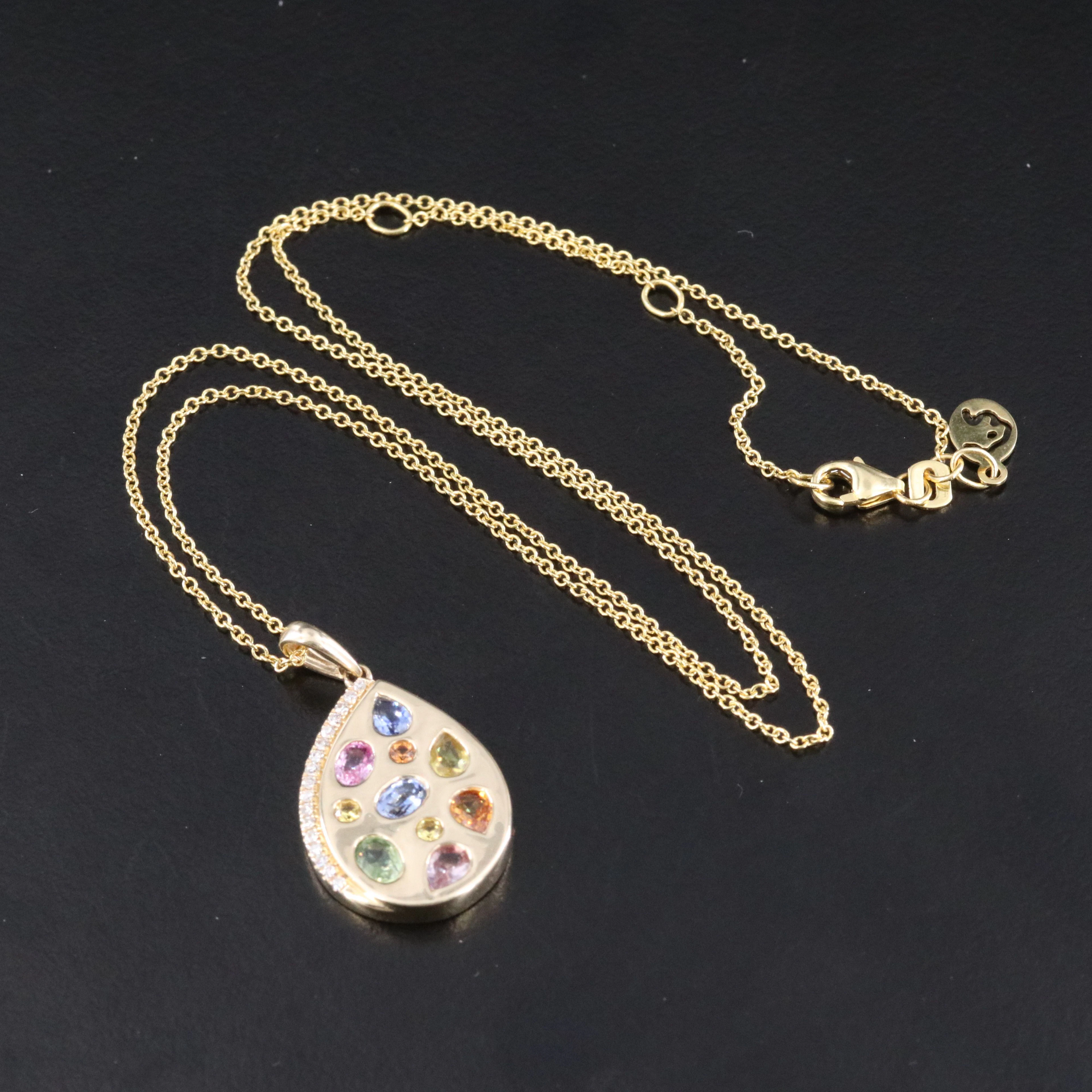 EFFY 14K Multicolor Sapphire and Diamond Pendant Necklace
