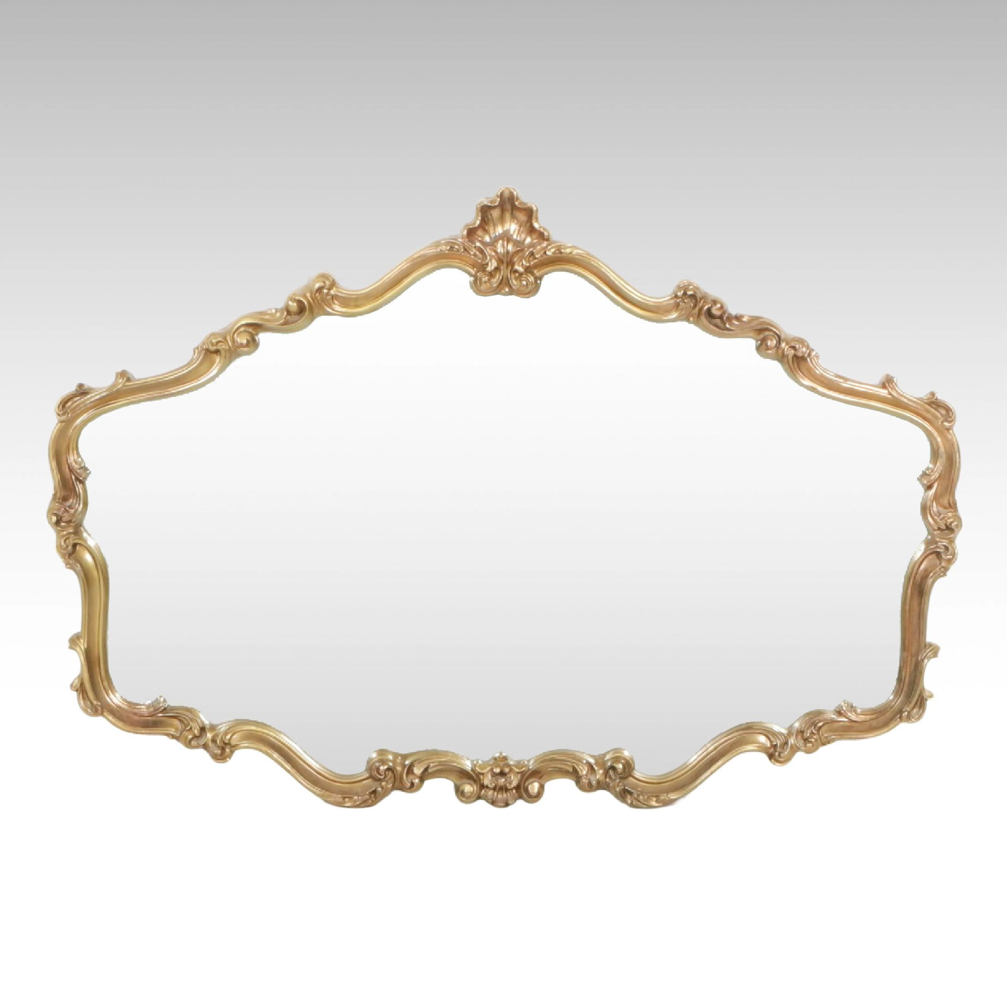 Carolina Mirror Co. Louis XV Style Gold Toned Wall Mirror