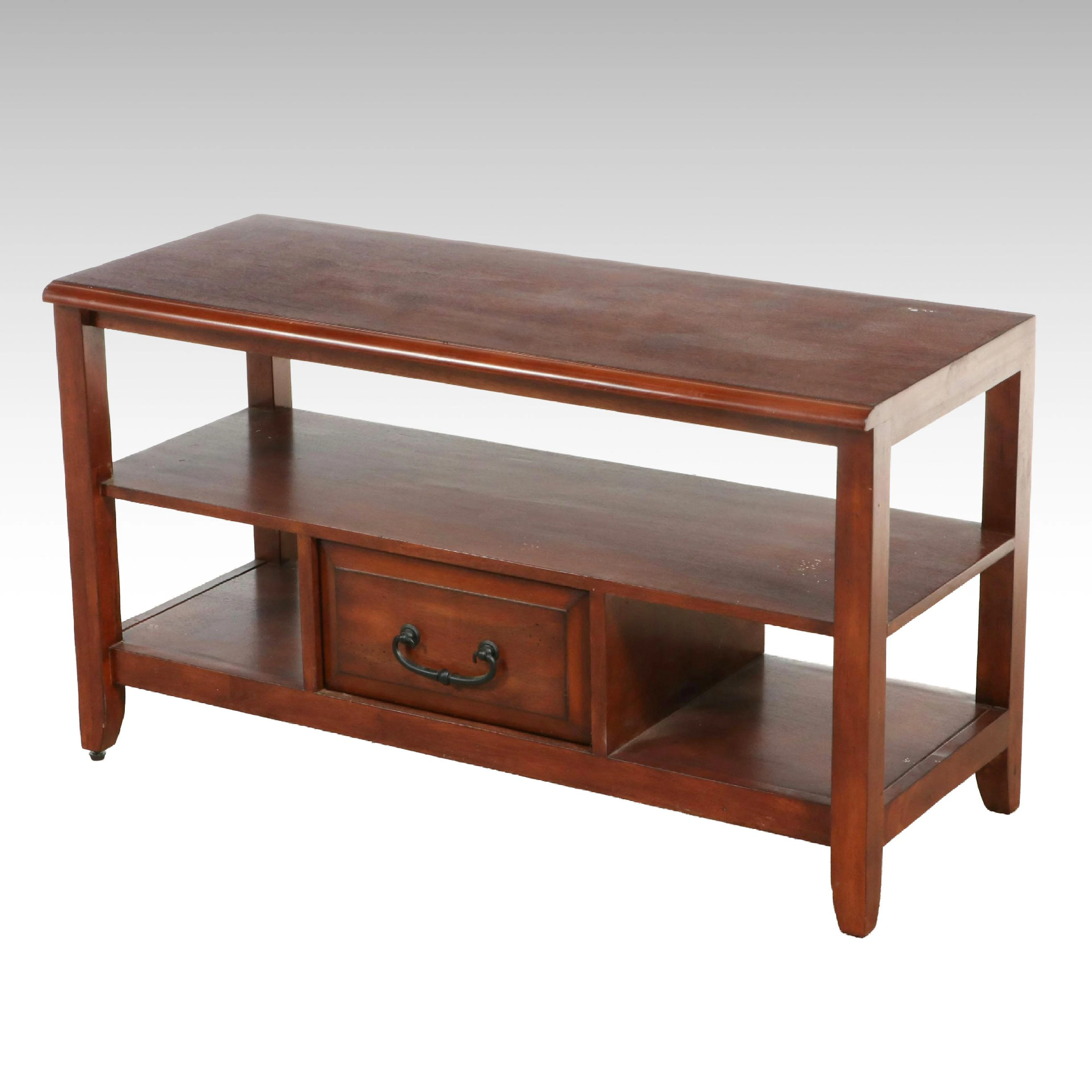 Craftsman Style Cherry Finish Wood Console Table