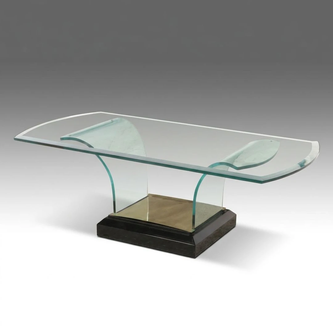 Art Deco Style Glass Coffee Table, Style of Ben Mildwoff