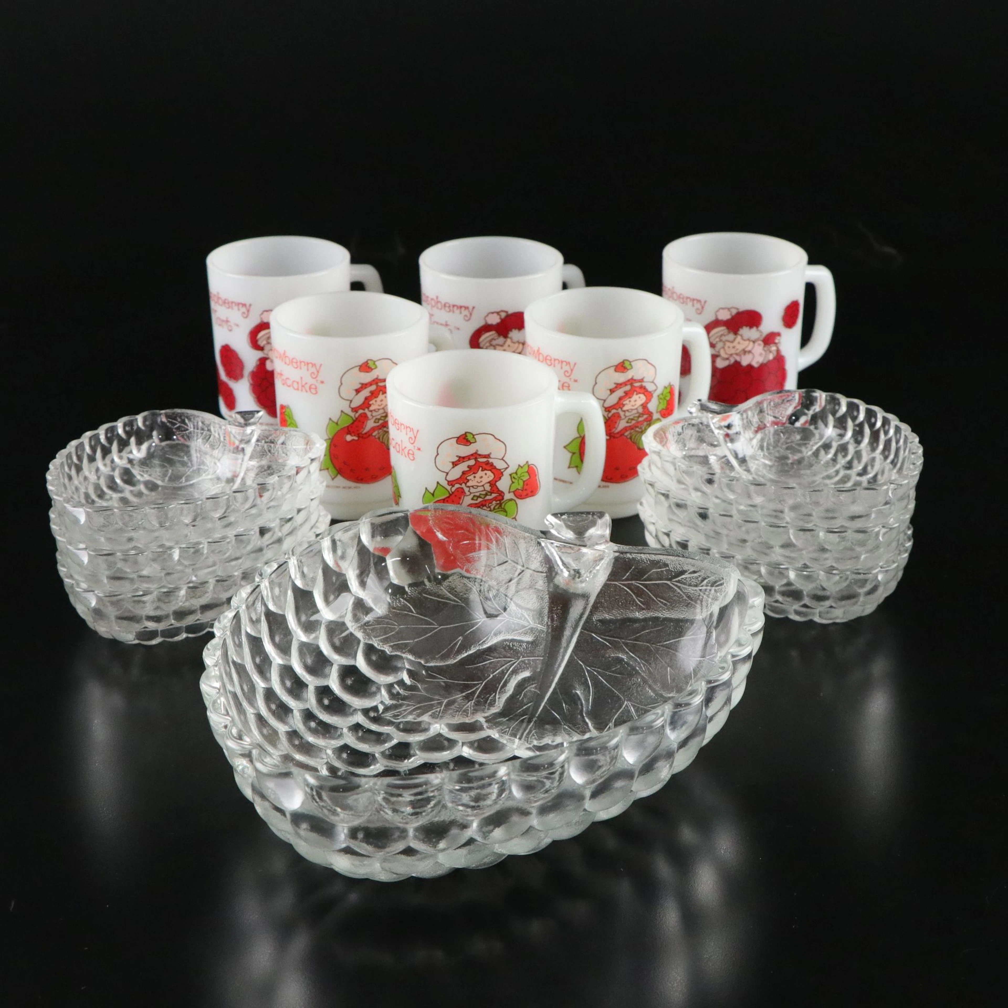 Strawberry Shortcake & Raspberry Tart Mugs with Strawberry Bowl & Dishes