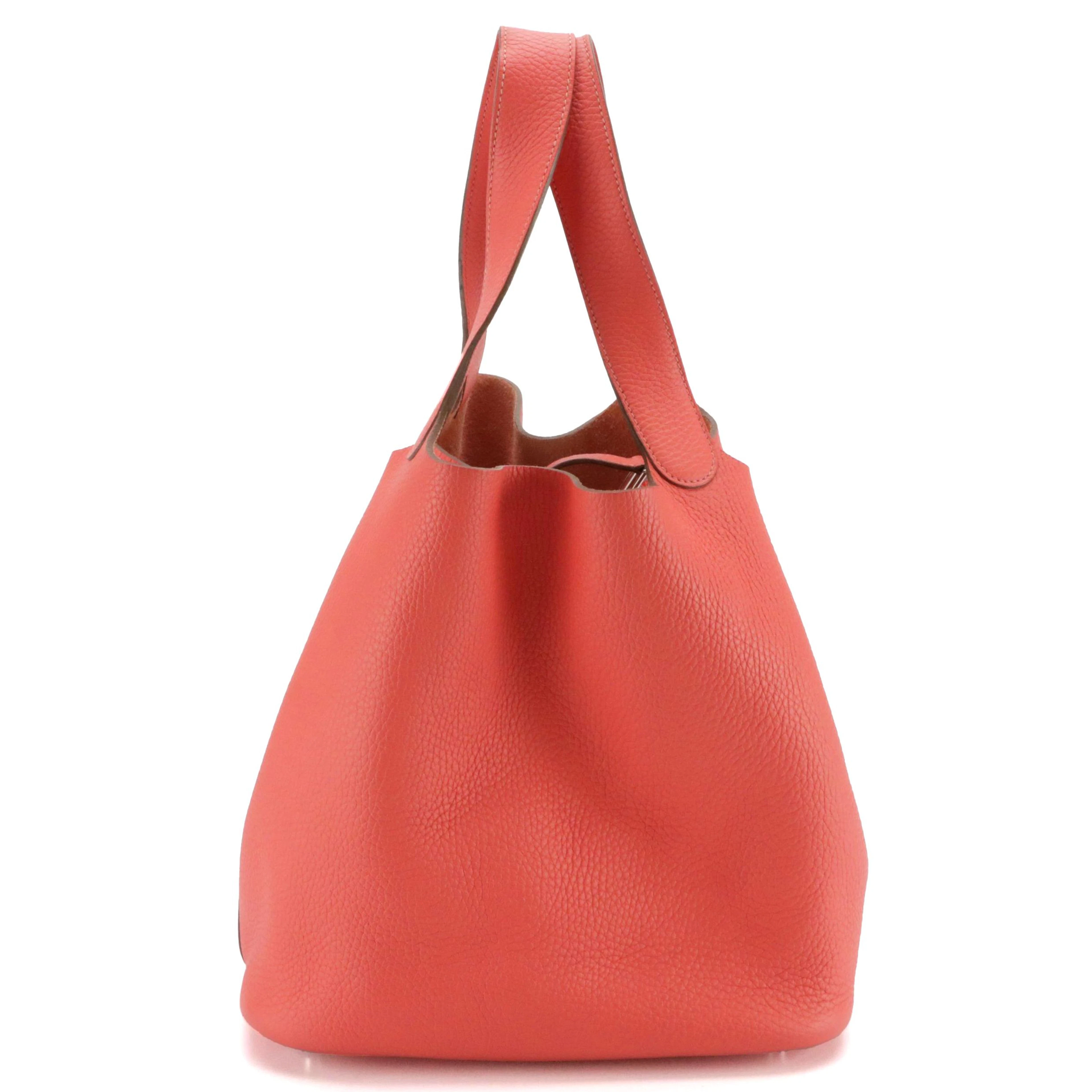 Hermès Picotin 26 Lock Bag in Bright Coral Clemence Leather