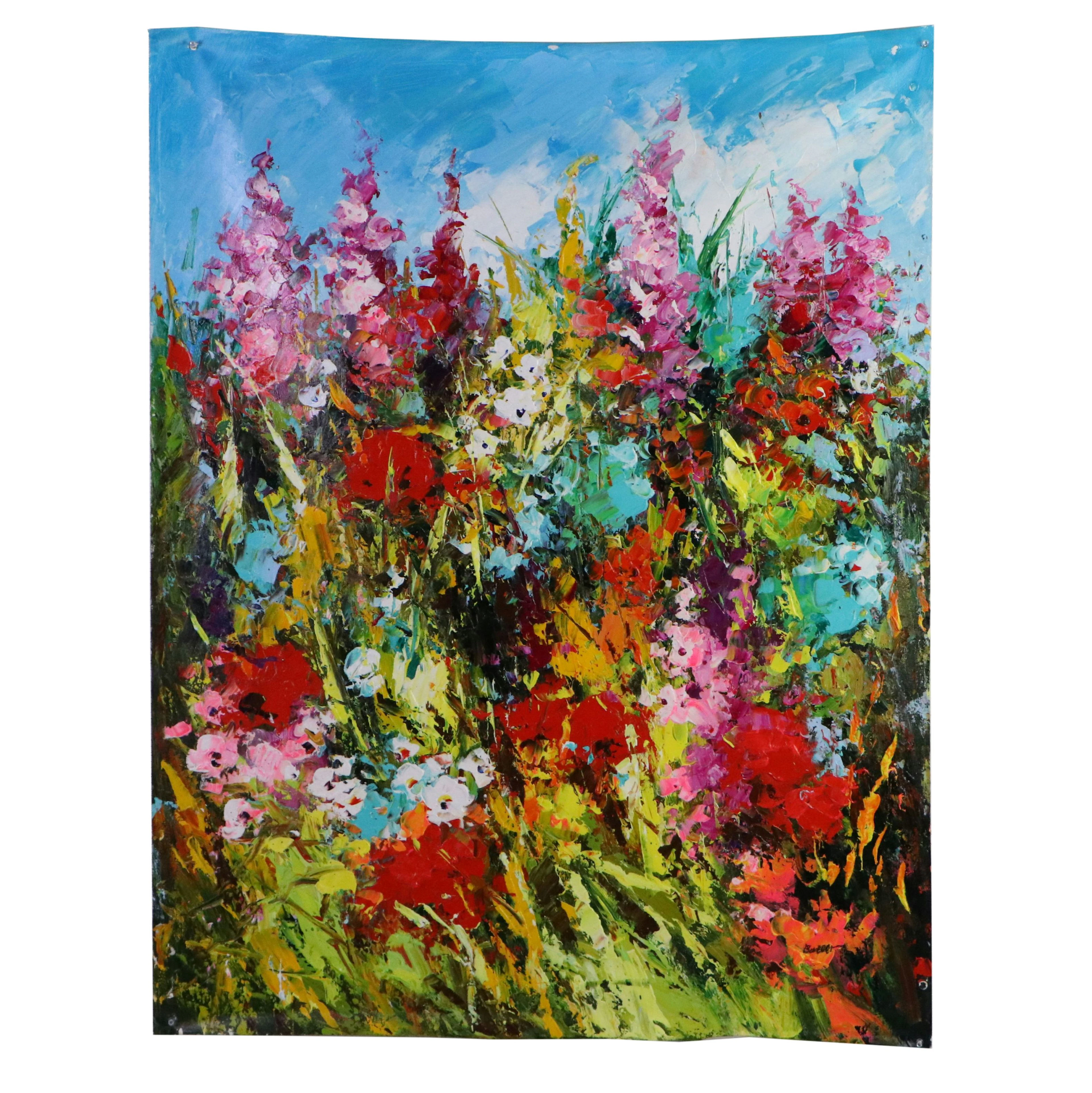 Impasto Floral Oil Painting "Color Rhapsody"