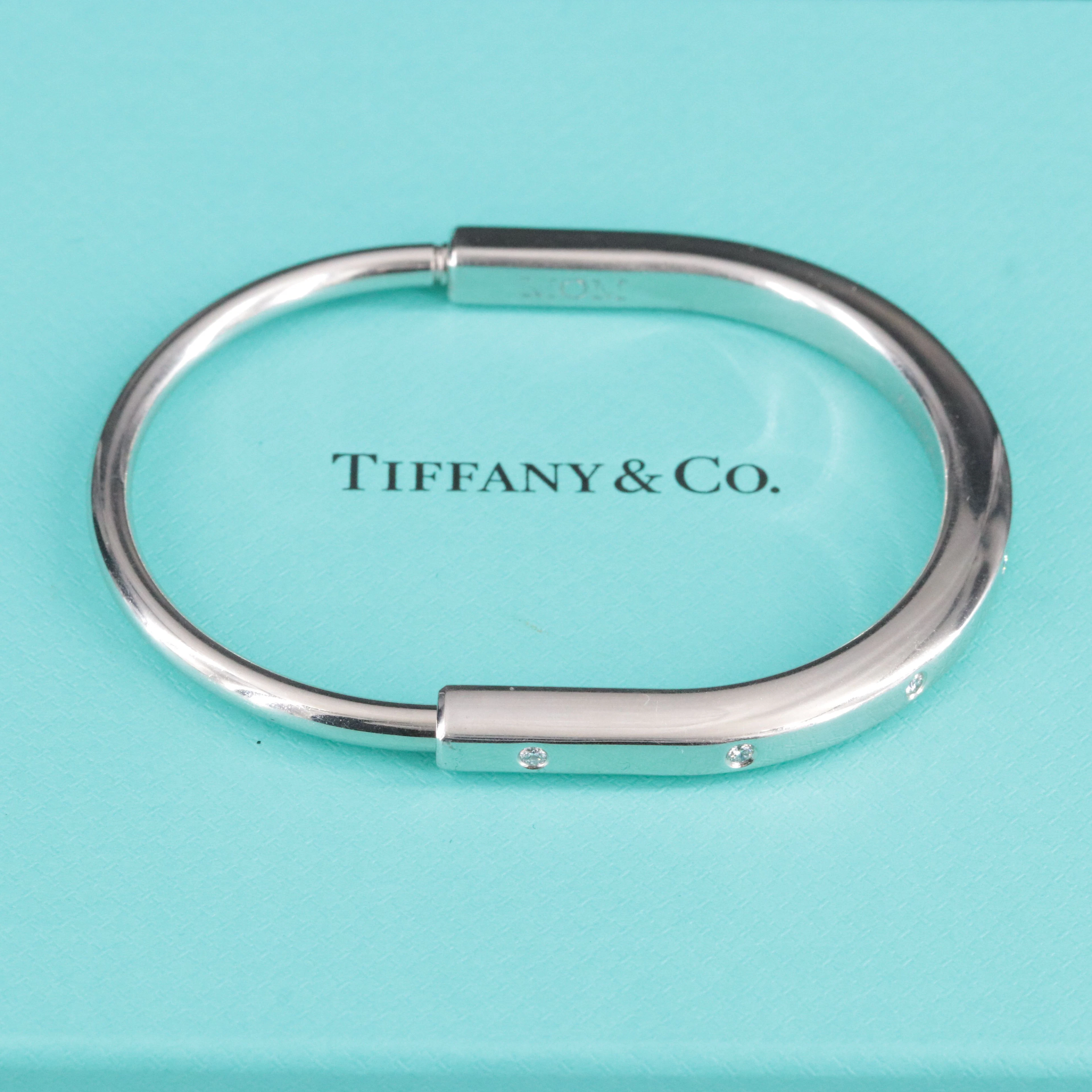 Tiffany & Co. 18K 0.31 CTW Diamond Lock Bracelet