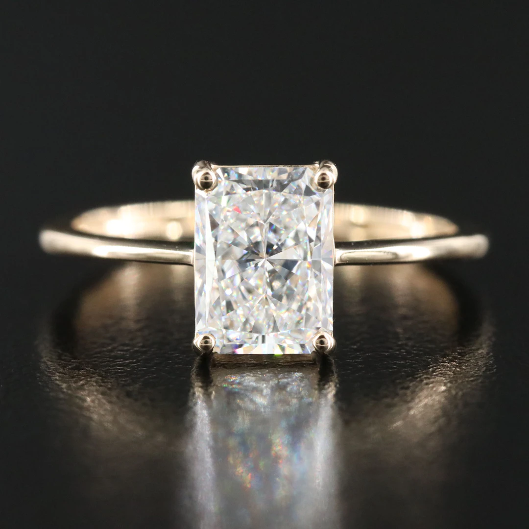 14K 1.58 CT Lab Grown Diamond Solitaire Ring with IGI Report