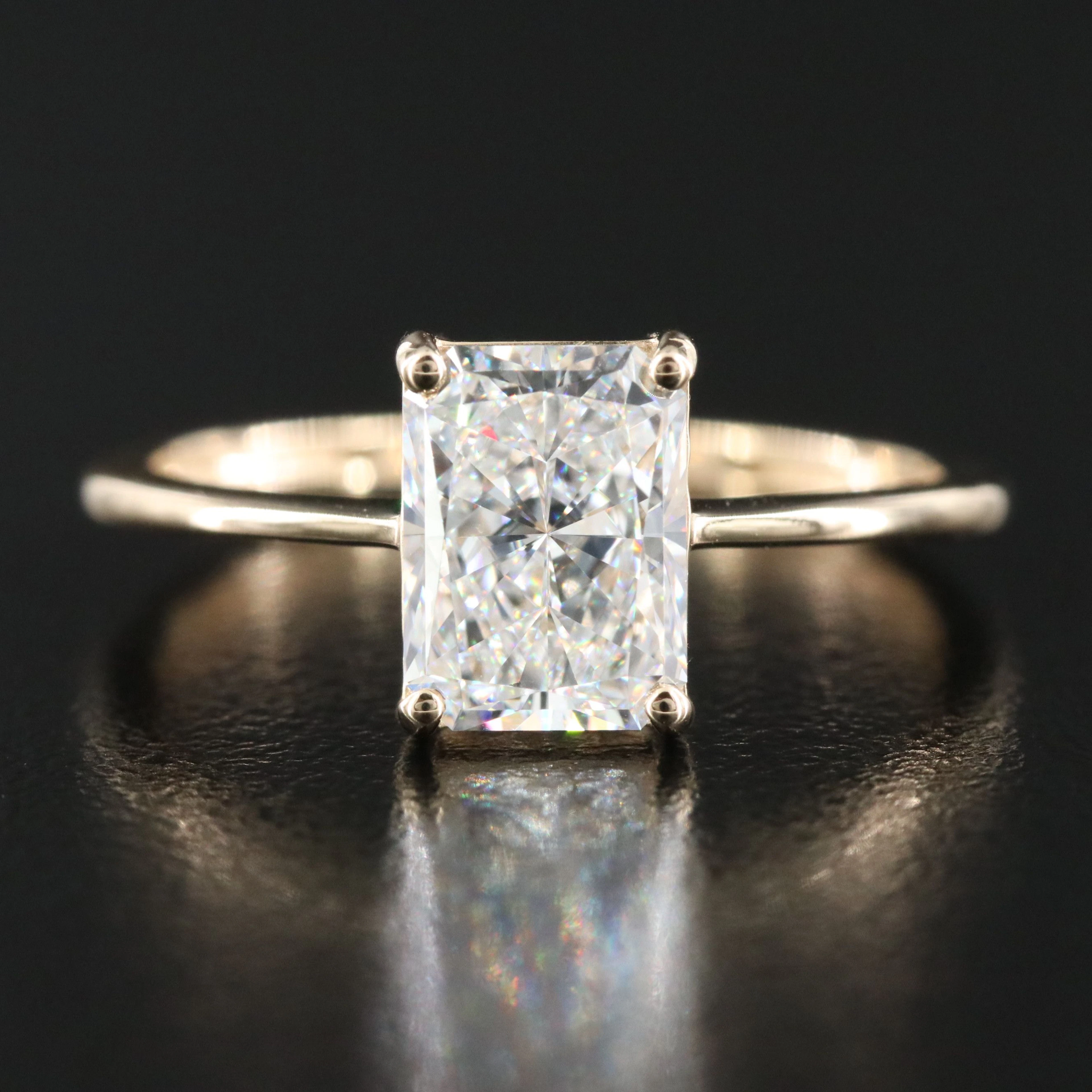 14K 1.58 CT Lab Grown Diamond Solitaire Ring with IGI Report
