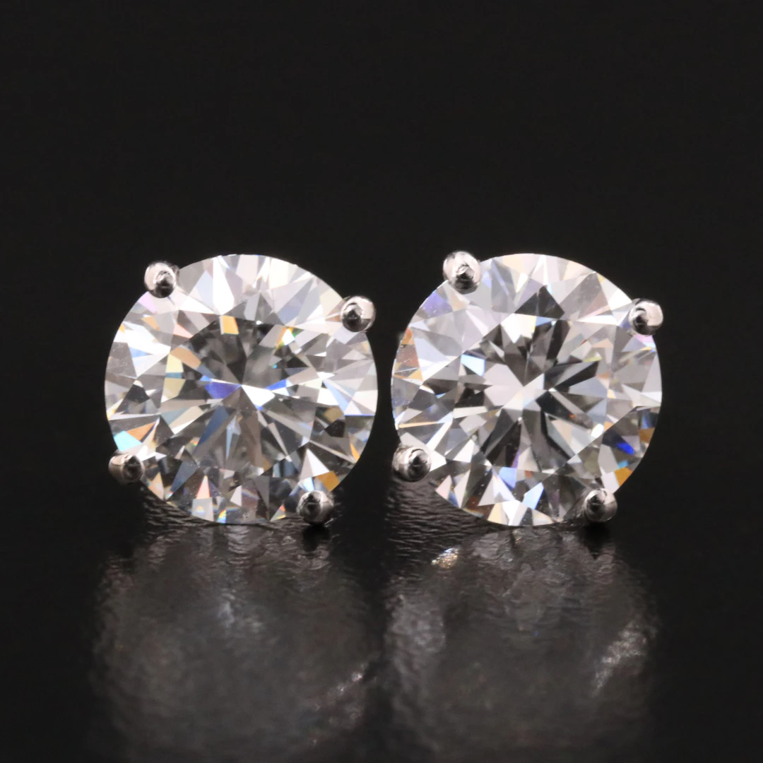 14K 5.02 CTW Lab Grown Diamond Stud Earrings with IGI Reports