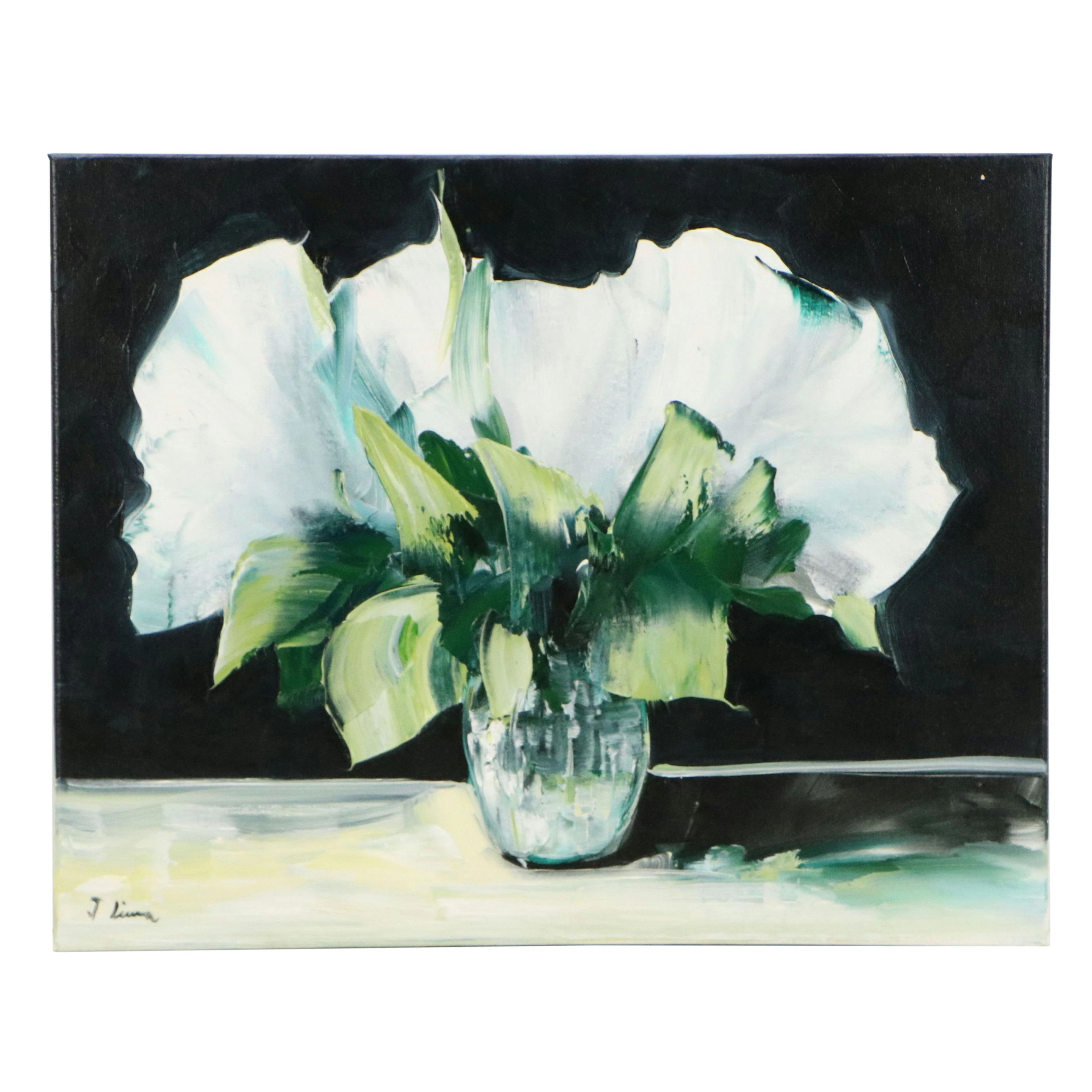 José M. Lima Floral Still Life Oil Painting, 2026