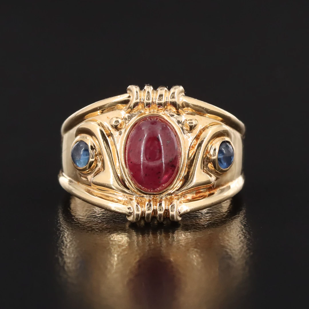 14K Ruby and Sapphire Ring
