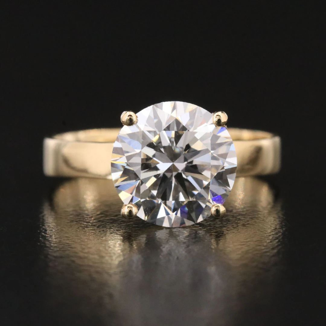 14K 3.02 CT Lab Grown Diamond Solitaire Ring with IGI Report
