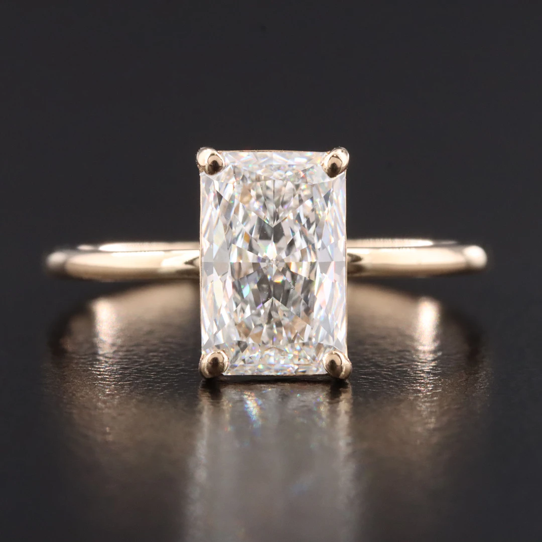 14K 1.74 CT Lab Grown Diamond Solitaire Ring with IGI Report