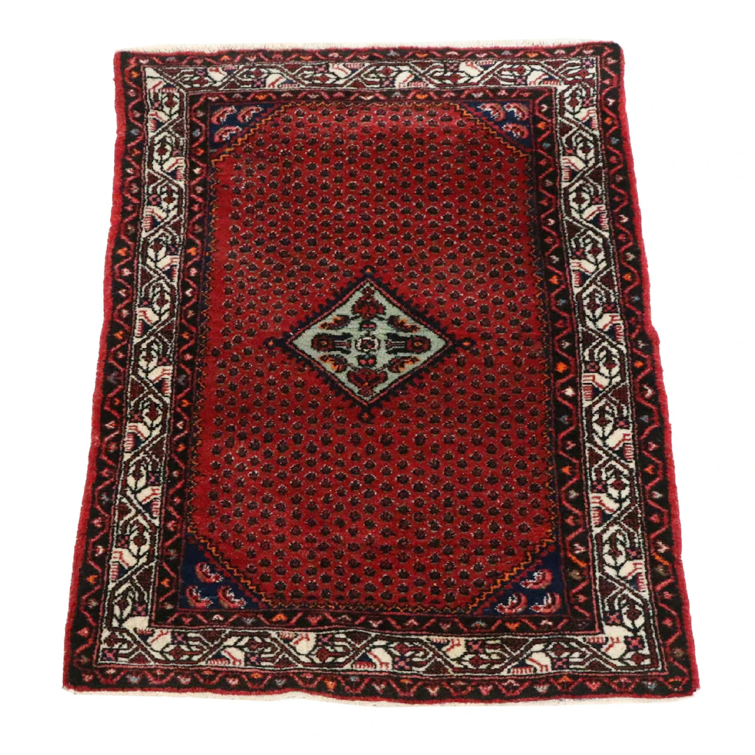 3'4 x 4'10 Hand-Knotted Persian Hamadan Accent Rug