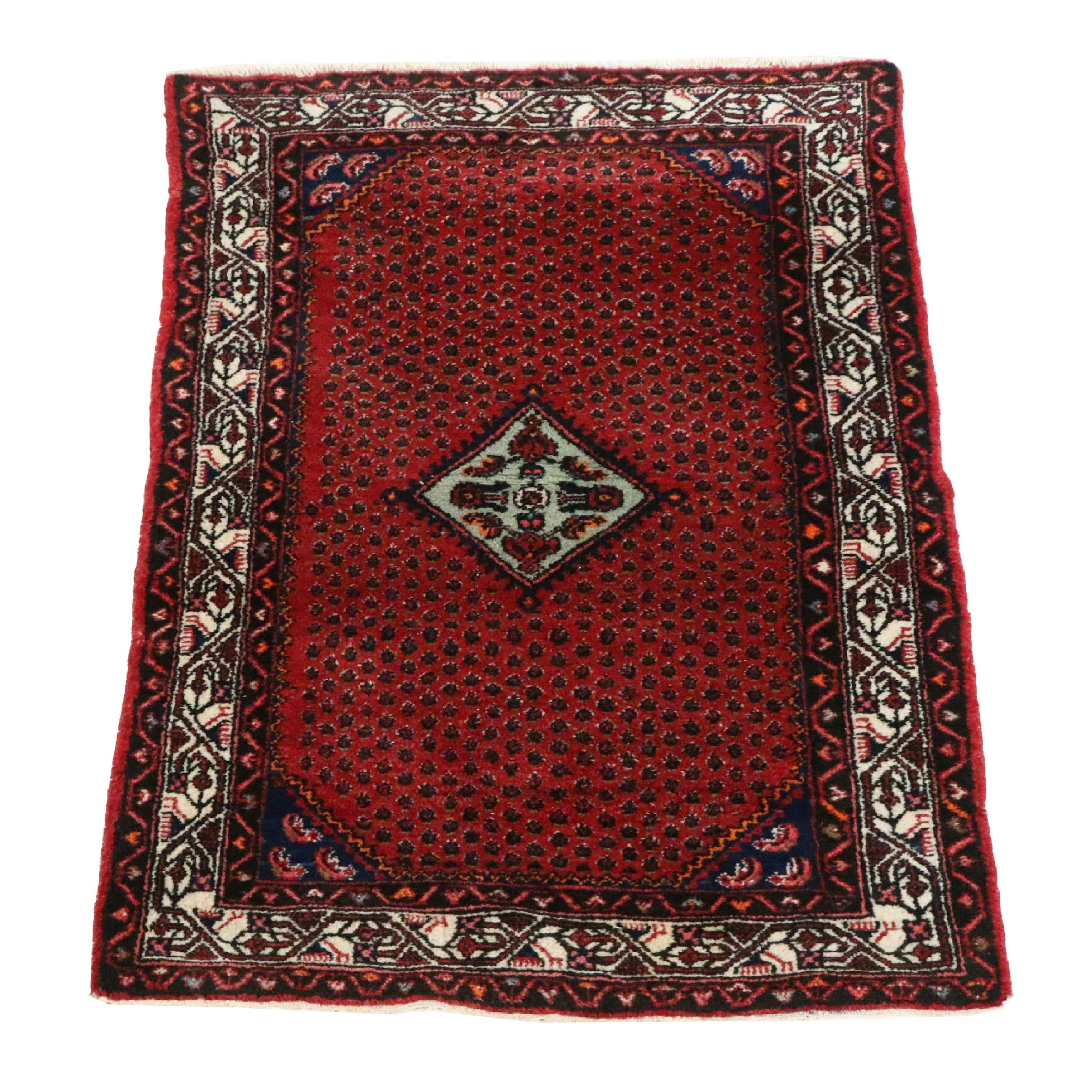 3'4 x 4'10 Hand-Knotted Persian Hamadan Accent Rug