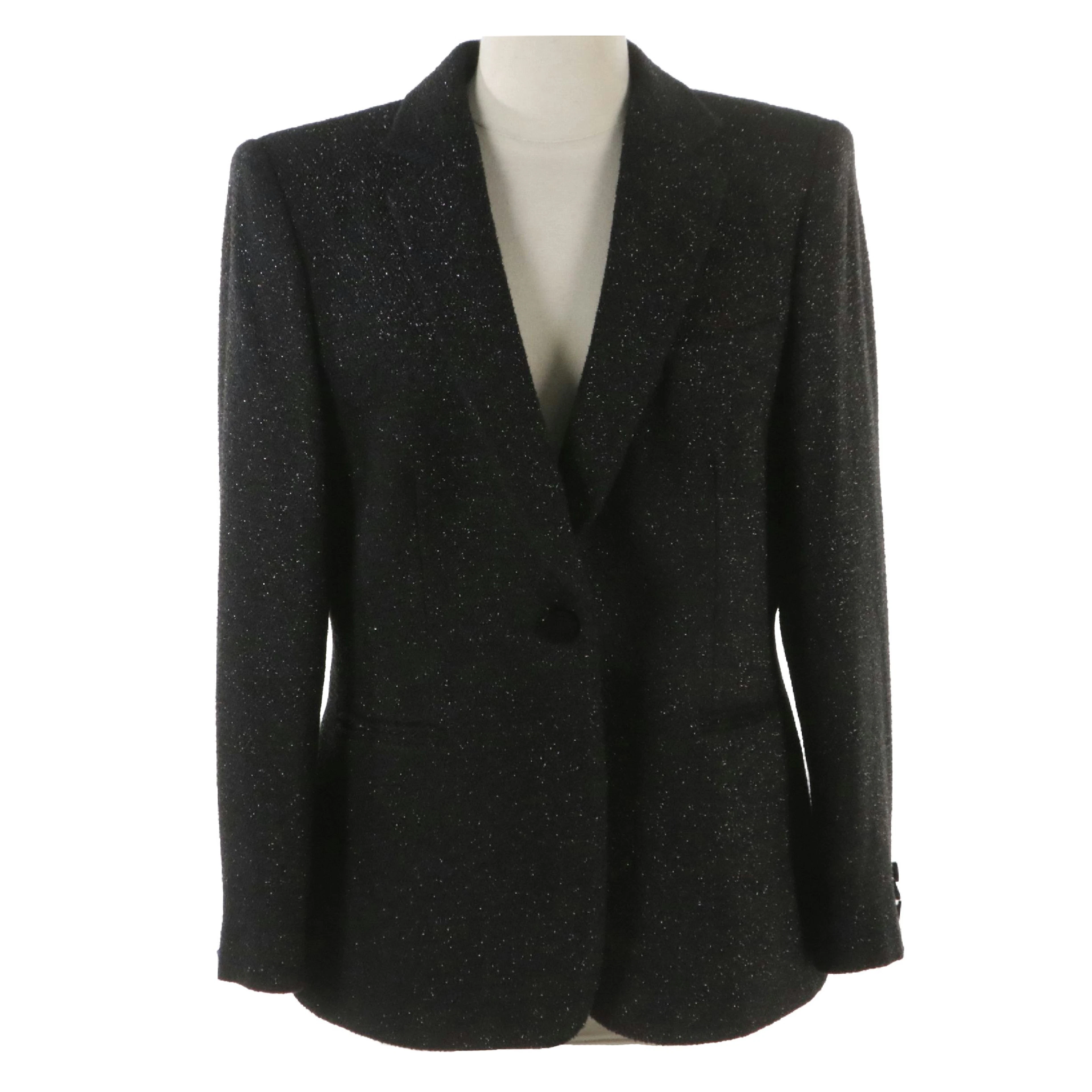 Giorgio Armani Shimmery Black Single-Button Blazer