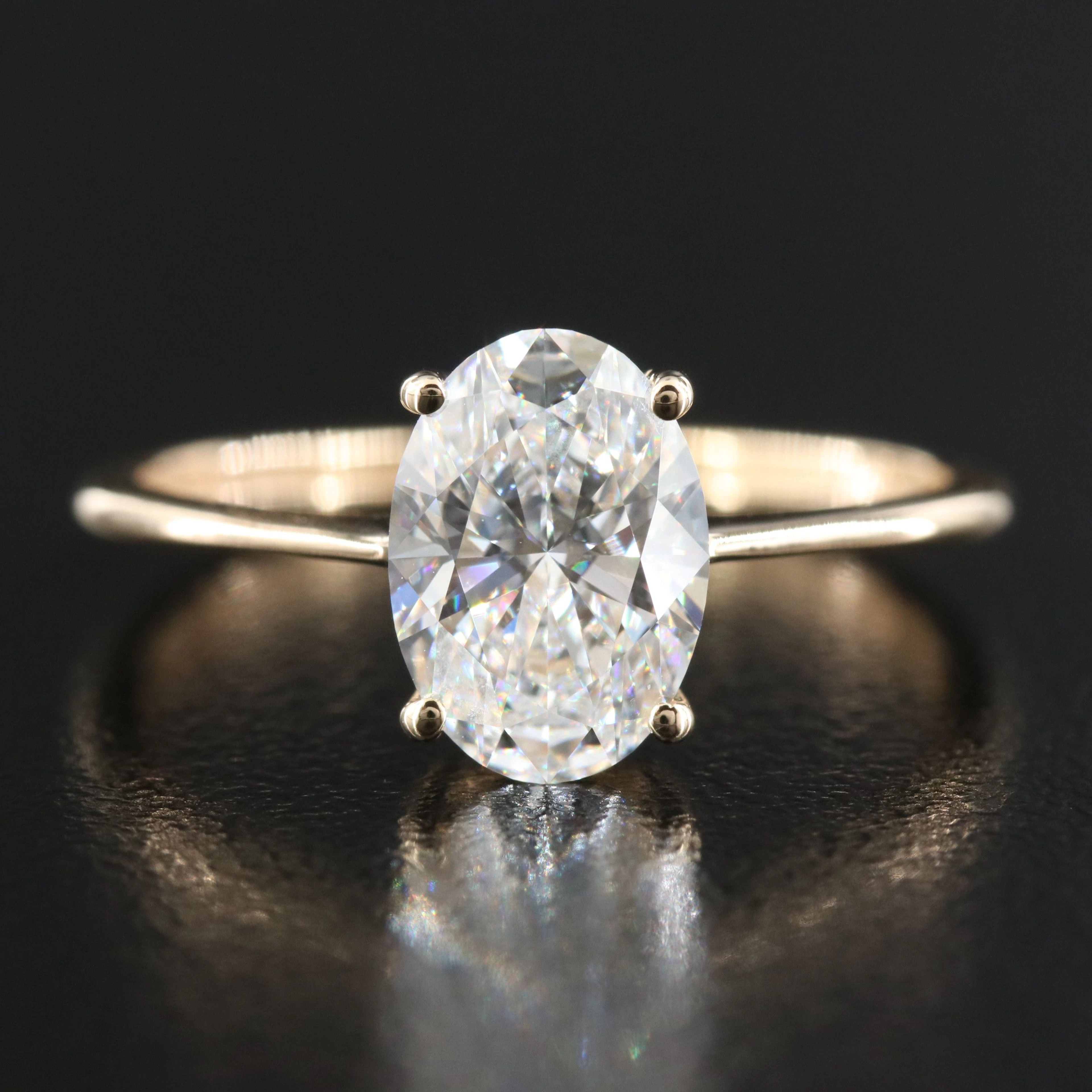 14K 1.46 CT Lab Grown Diamond Solitaire Ring with IGI Report