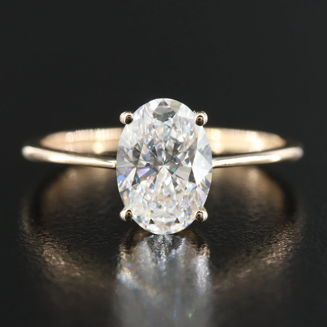 14K 1.46 CT Lab Grown Diamond Solitaire Ring with IGI Report