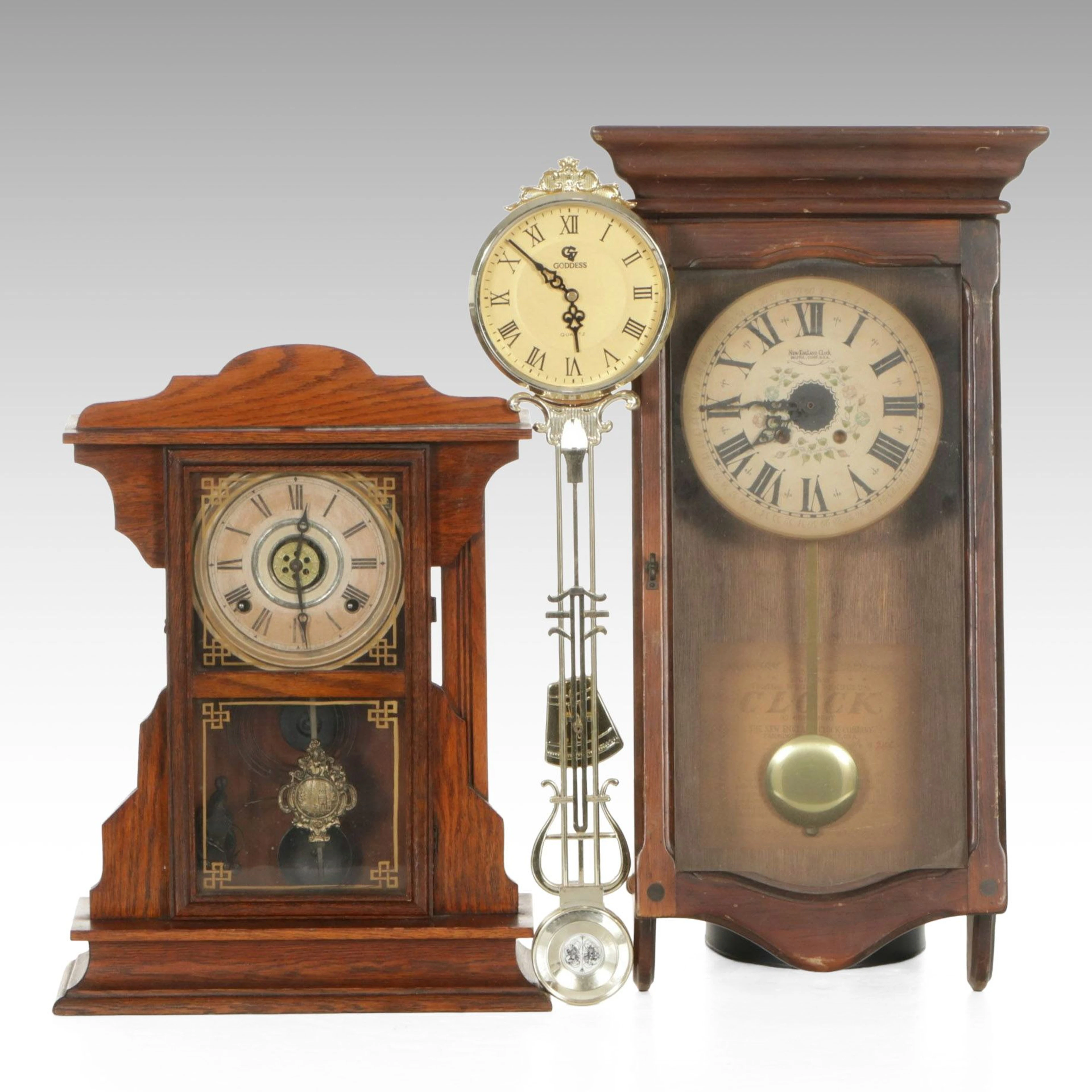 Quartz Skeleton Pendulum Clock, Wooden Clocks, and Clock Parts