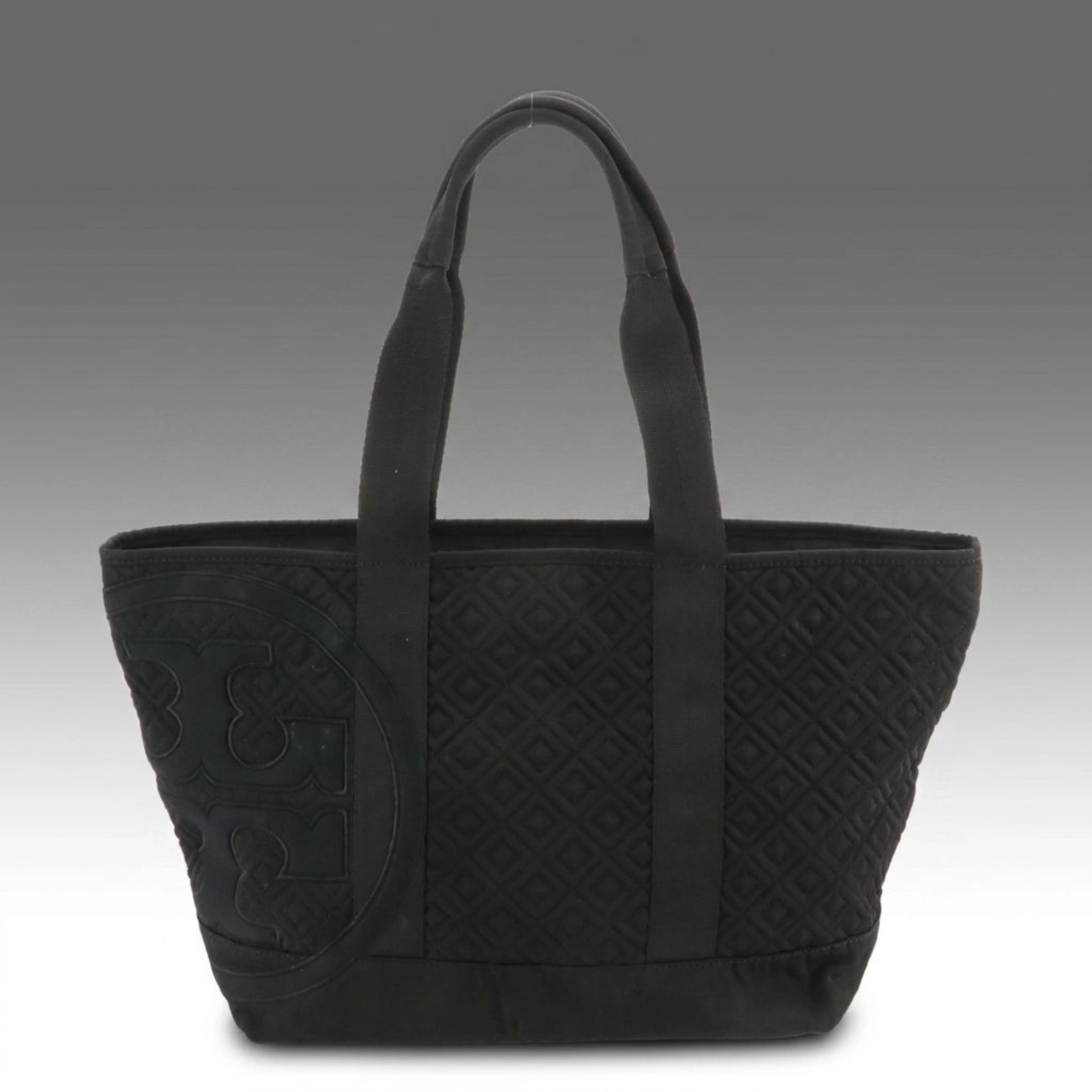 Tory Burch Travel Zip Tote Bag in Black Quilted Nylon Canvas