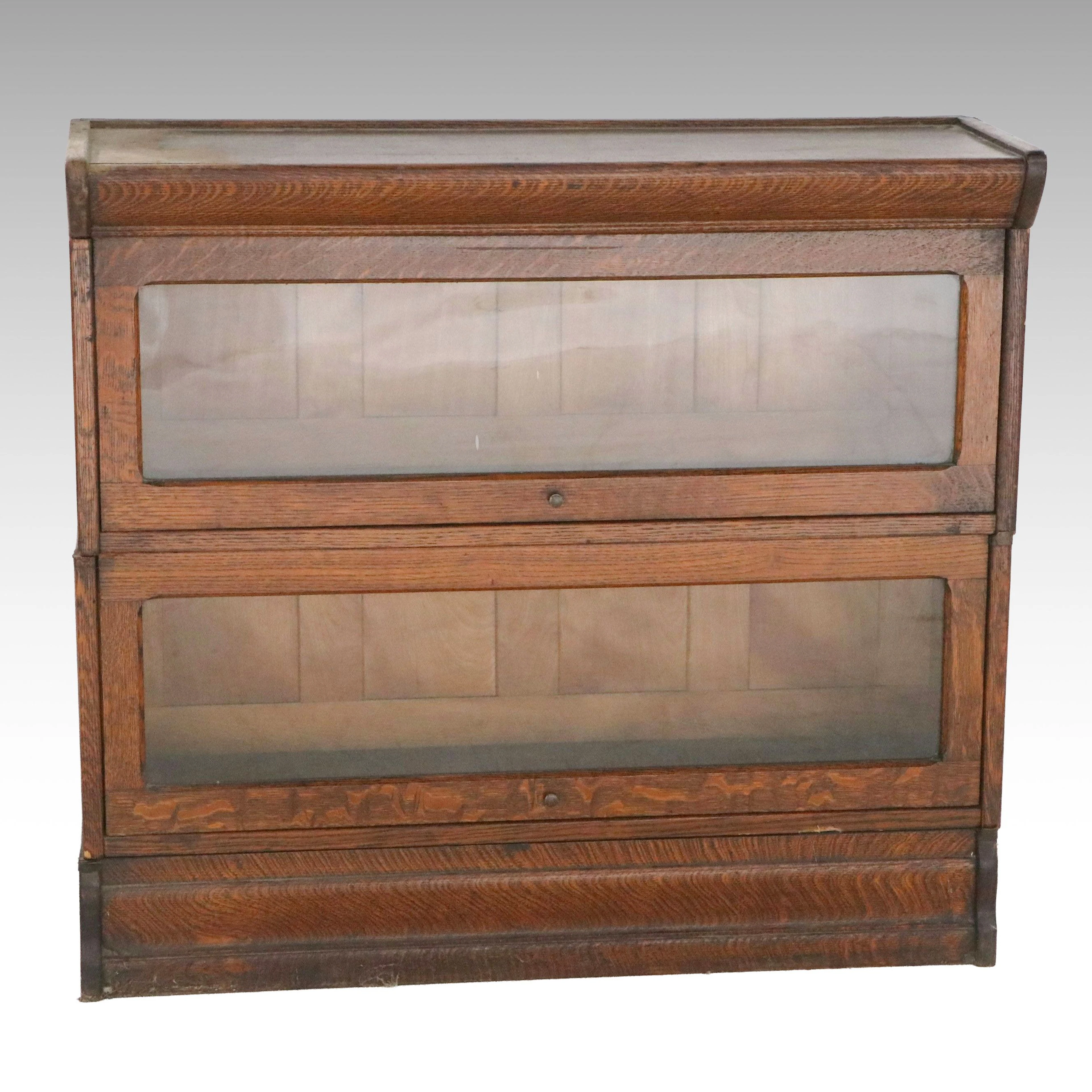 Arts & Crafts Style Oak Two-Tier Barrister's Bookcase, Early 20th Century