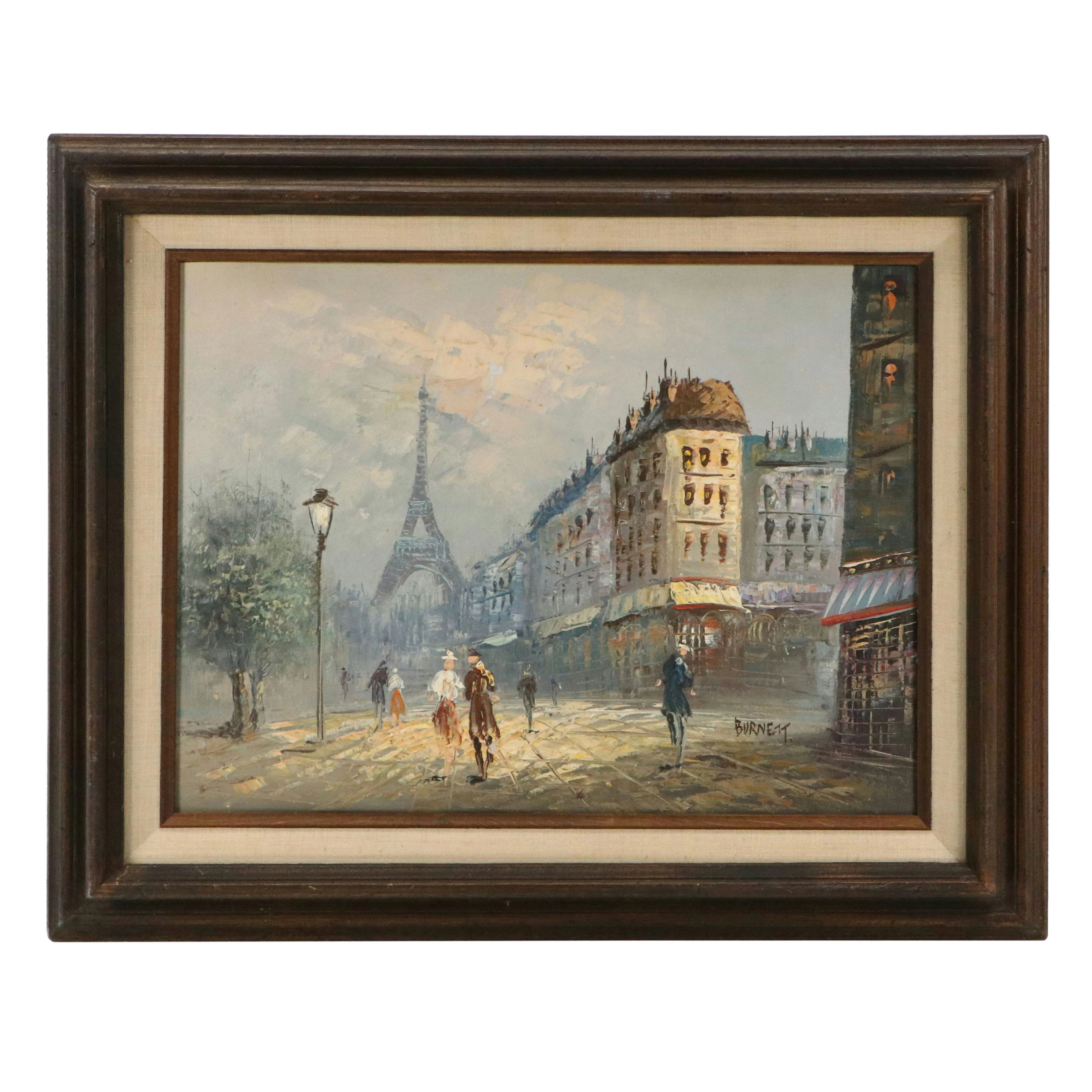Oil Painting of Parisian Street Scene Inspired by Caroline Burnett